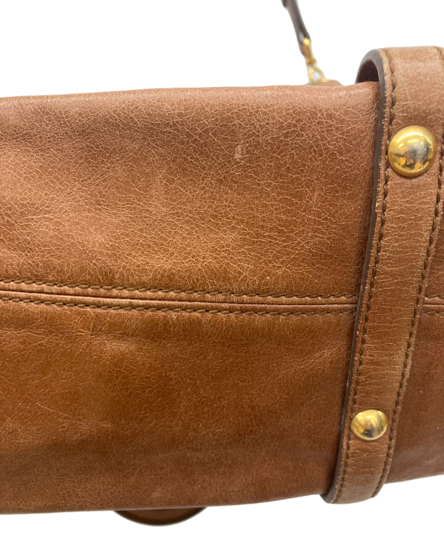 【美品】miu miu ヴィッテロ 2way ハンドバッグ ブラウン レザー 中古・古着通販】MIU MIU (ミュウミュウ) ヴィッテロ・リュクス2WAY