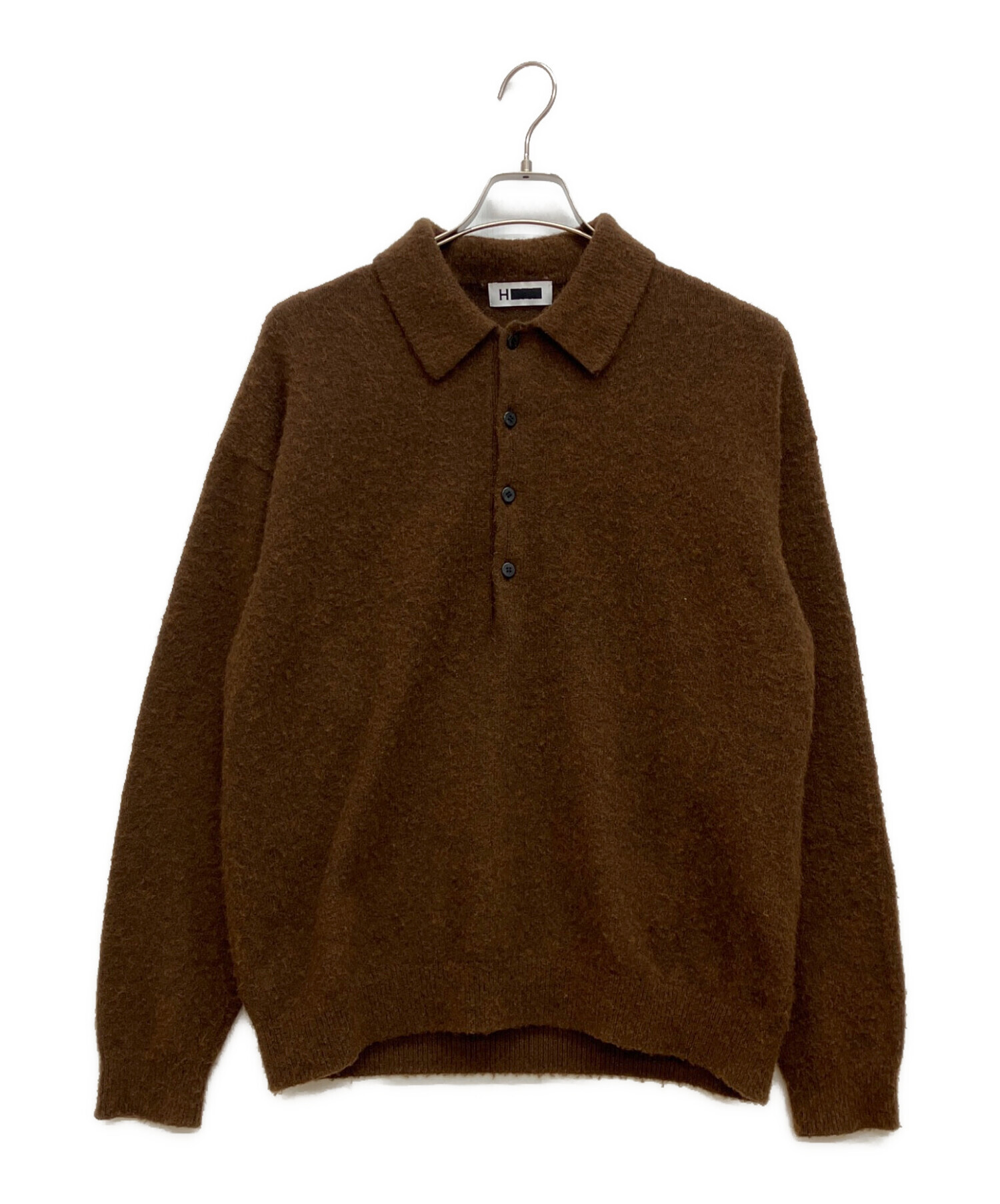 【H BEAUTY&YOUTH】 ナッピングウール 4B ポロカラーニット 中古・古着通販】H BEAUTY&YOUTH (エイチ ビューティー&ユース) ナッ