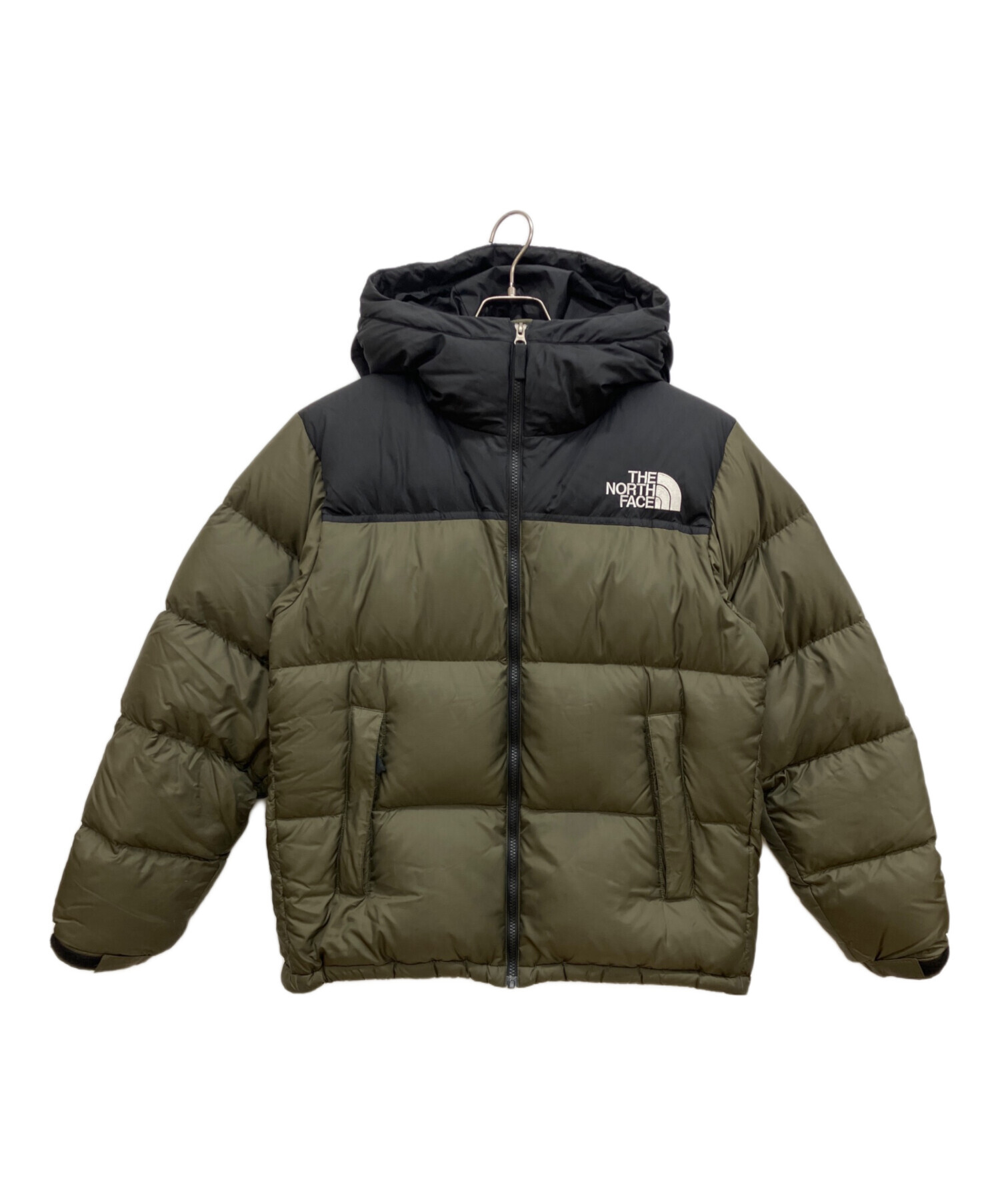 THE NORTH FACE 700ヌプシダウンジャケット 黒×クラシックカーキ 中古・古着通販】THE NORTH FACE (ザ ノース フェイス) ヌプシ