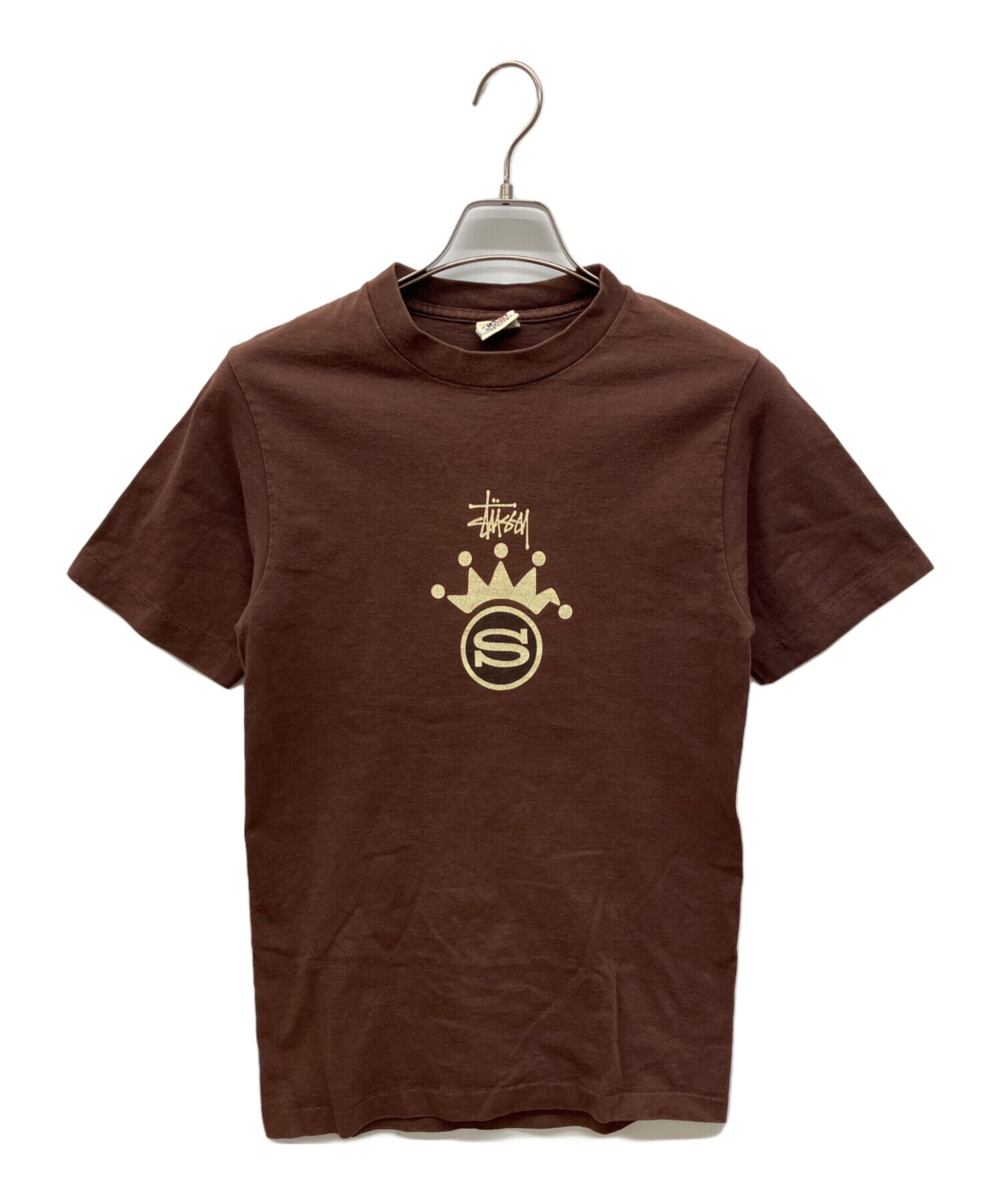 希少 Stussy ダークブラウン Tシャツ S 中古・古着通販】stussy (ステューシー) クラウンプリントTシャツ