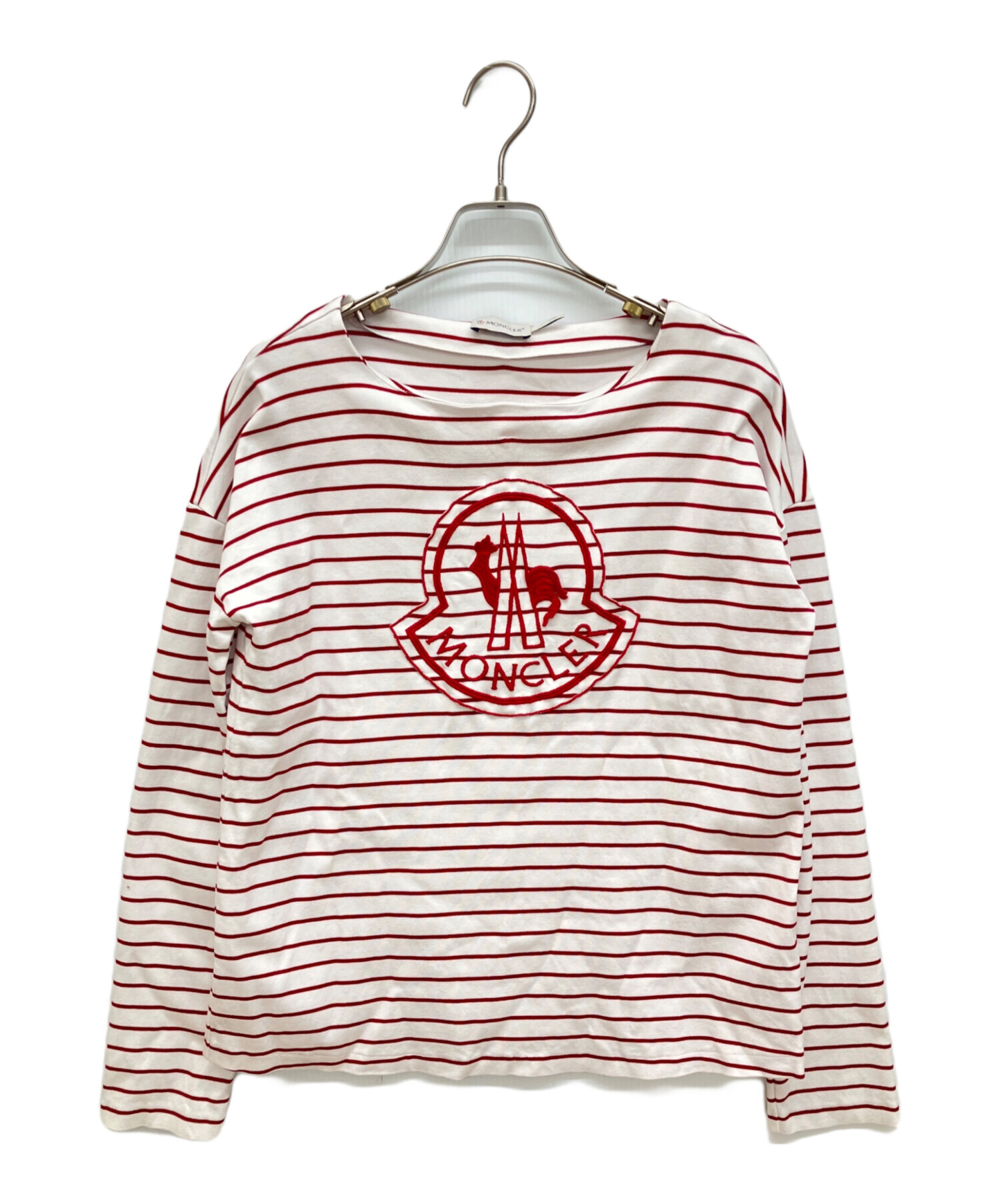 MONCLER 長袖ポロシャツ XL 赤/白ボーダー 中古・古着通販】MONCLER (モンクレール) MAGLIA GIRPCOLLO ボーダー