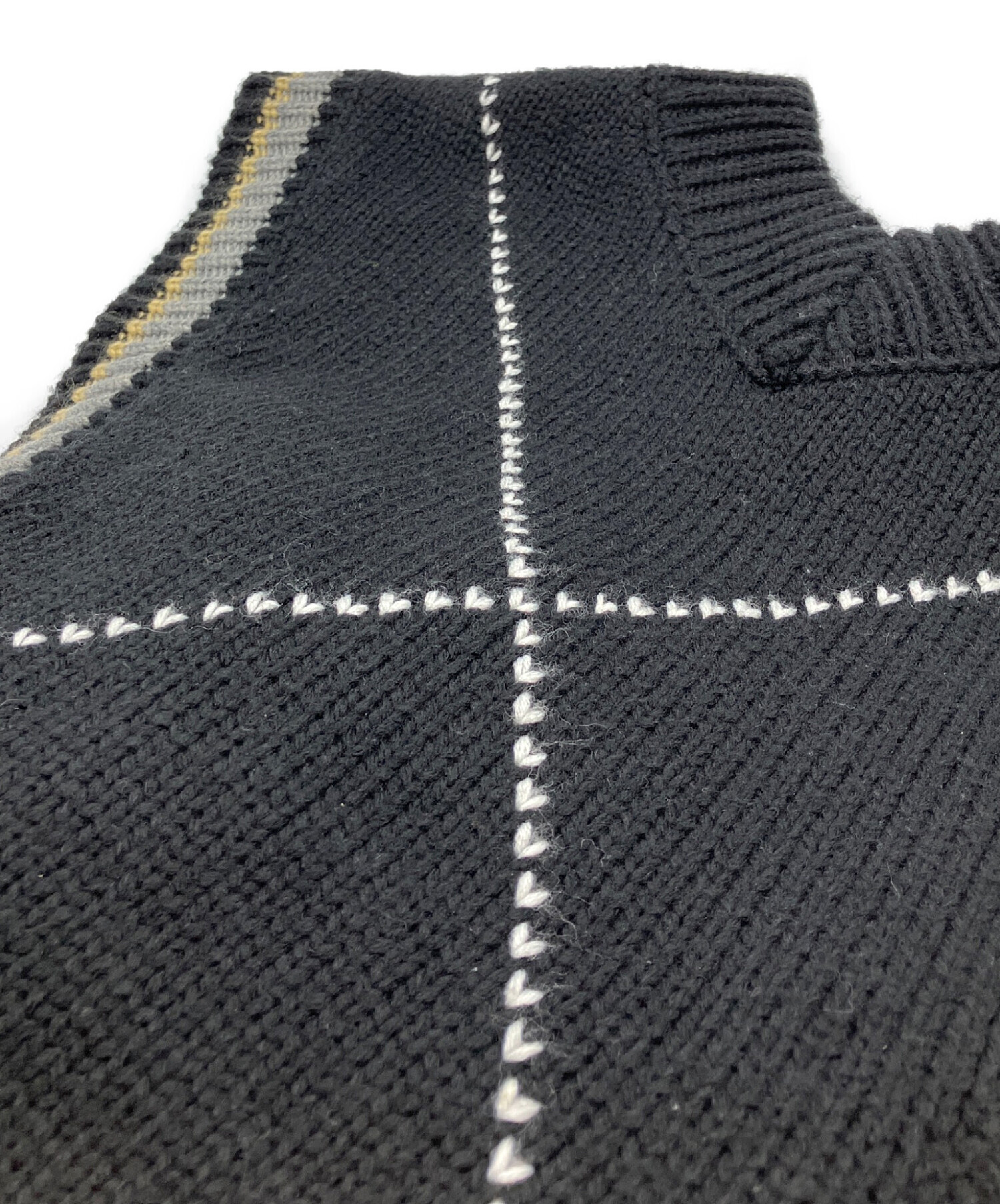 中古・古着通販】kudos (クードス) HEART CROSS KNIT VEST ニット