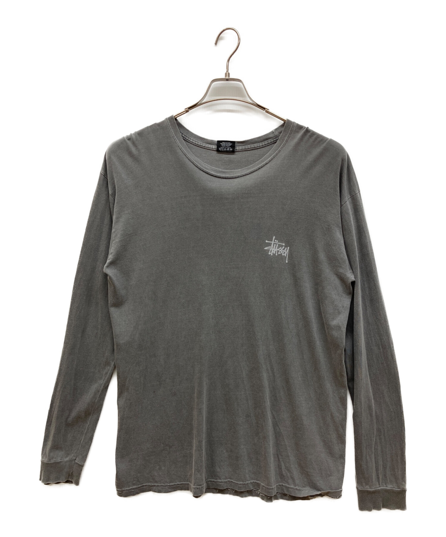 Stussy XL グレー 長袖カットソー　ヴィンテージ 中古・古着通販】stussy (ステューシー) ロゴプリントロングスリーブ