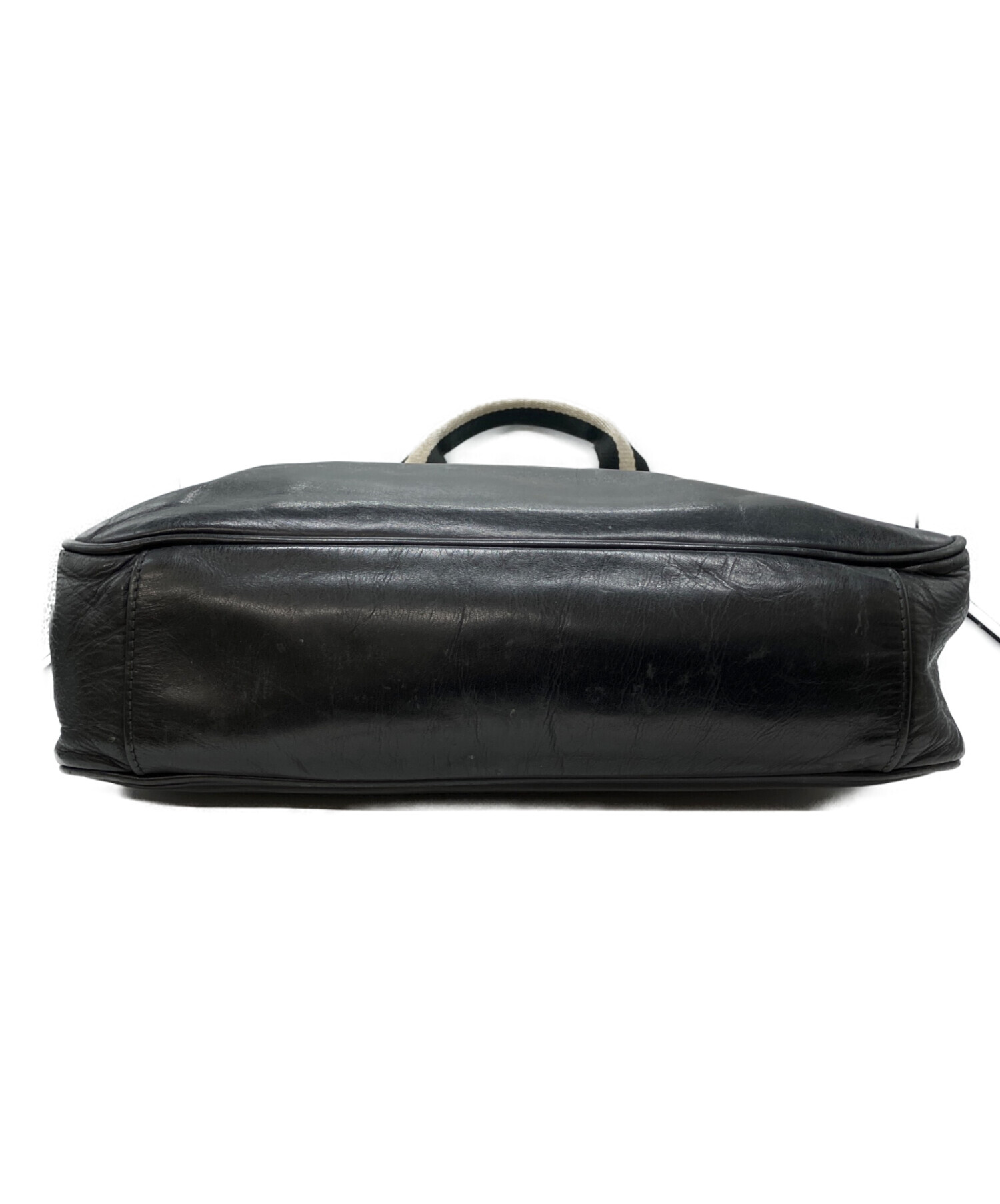 中古・古着通販】BALLY (バリー) レザーハンドバッグ ブラック