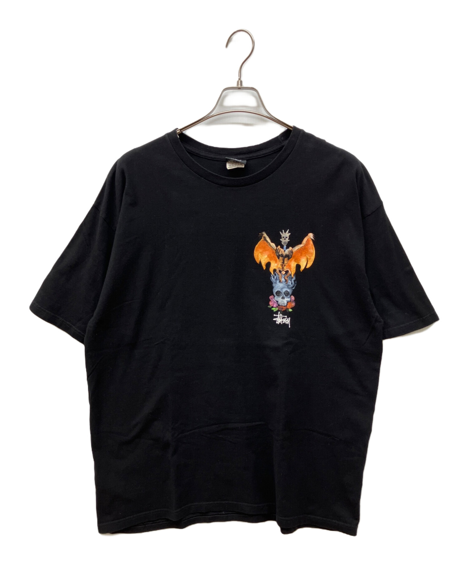 Stussy XL ブラック Tシャツ グラフィックプリント　激レア 中古・古着通販】stussy (ステューシー) グラフィック スカル Tシャツ