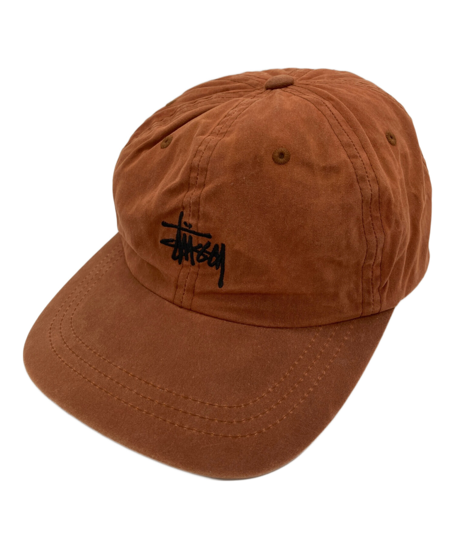 STUSSY ブラウンキャップ ロゴ刺繍付き 中古・古着通販】stussy (ステューシー) キャップ ワンポイント
