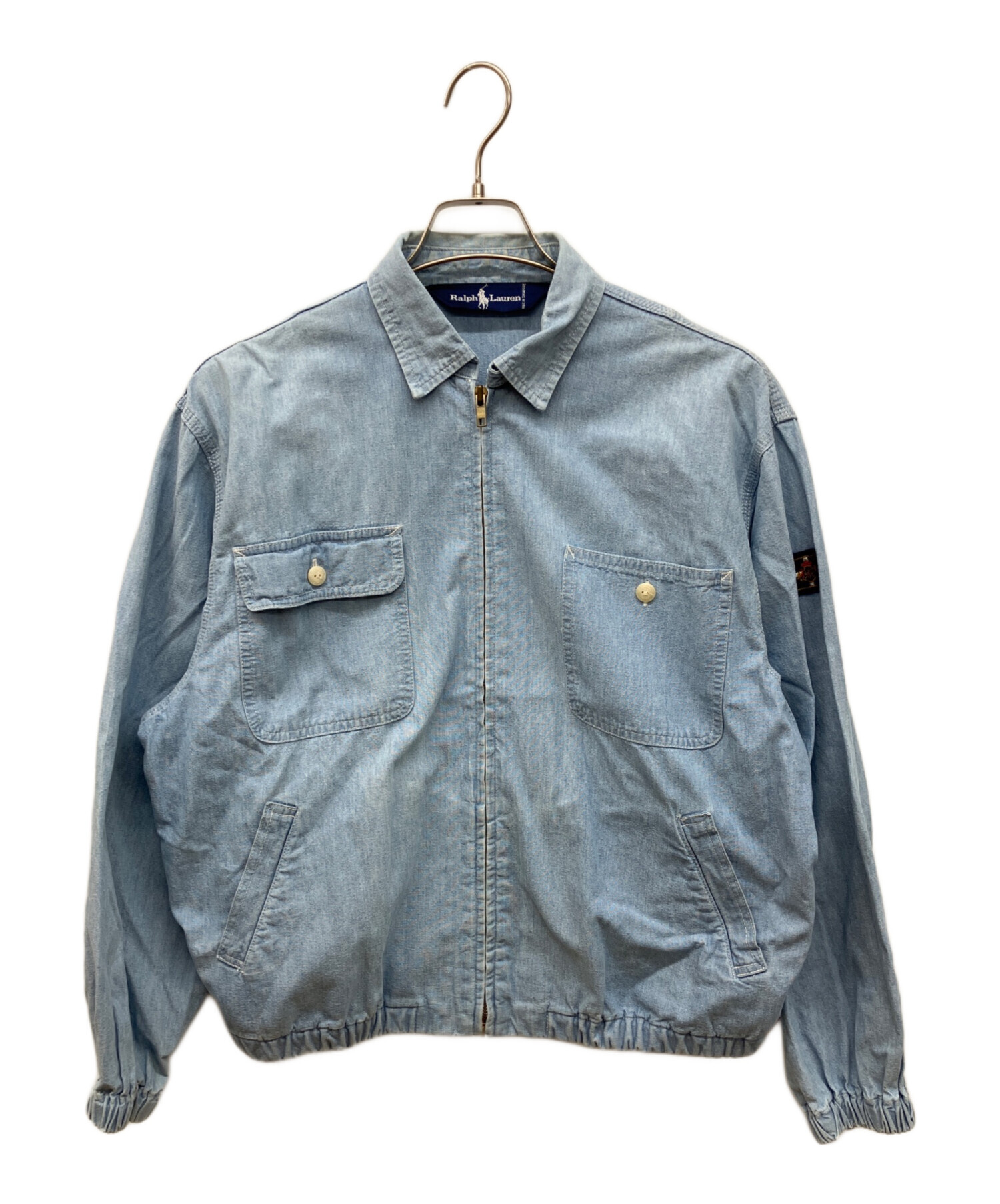 ラルフローレン 古着 シャンブレー スウィングトップ L ライトブルー 中古・古着通販】RALPH LAUREN (ラルフローレン) シャンブレースイング