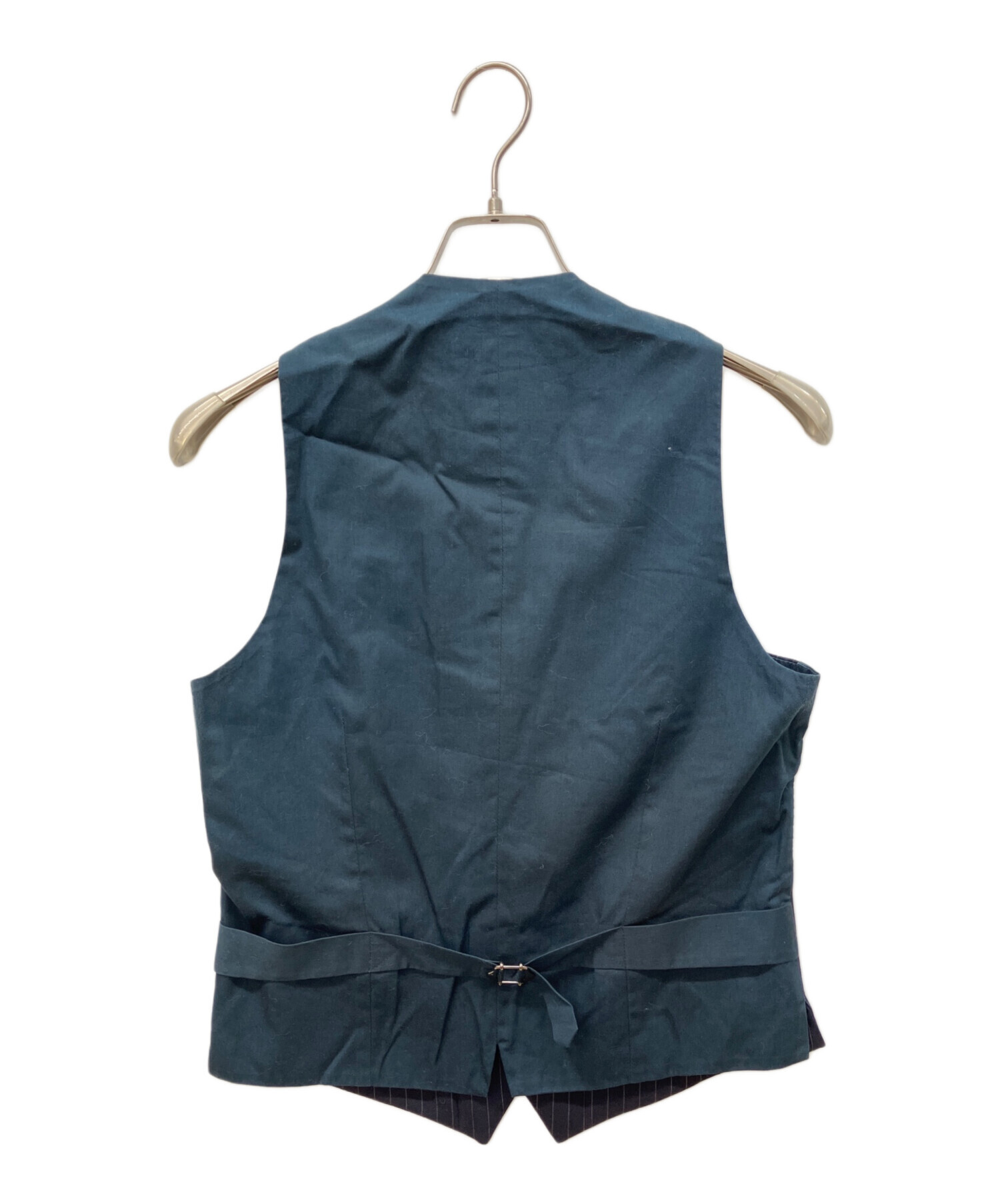 LARDINI ラルディーニ ジレ ベスト ネイビー 42 ブートニエール付 中古・古着通販】LARDINI (ラルディーニ) ウールストライプジレ