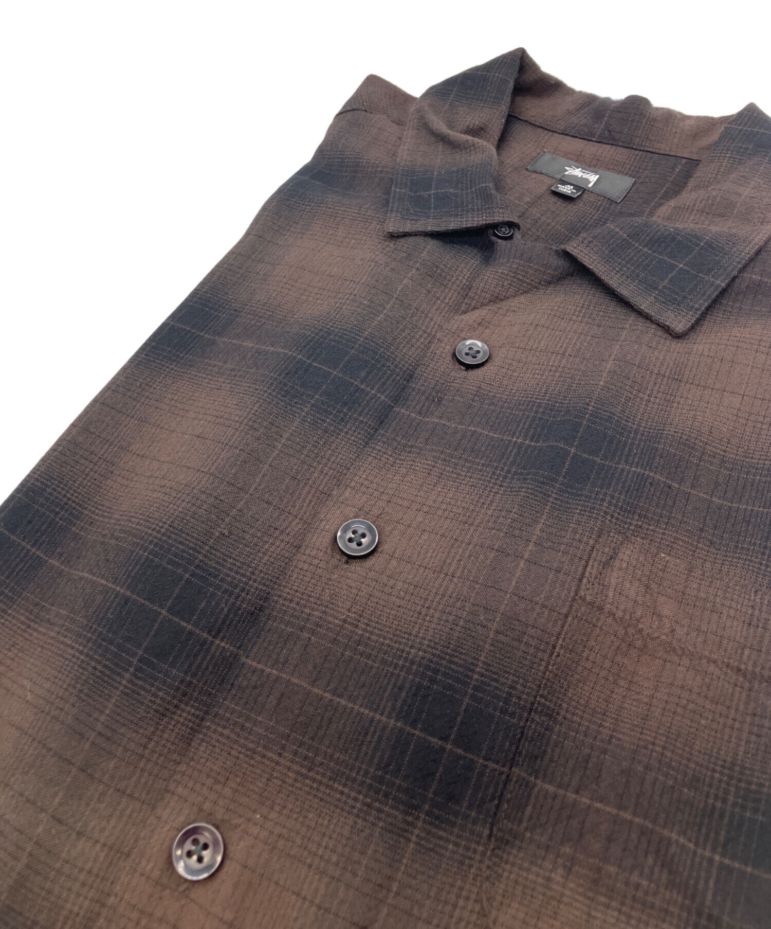 『stussy』 Boxy Shadow Plaid shirt ブラウン　M 中古・古着通販】stussy (ステューシー) Boxy Shadow Plaid Shirt