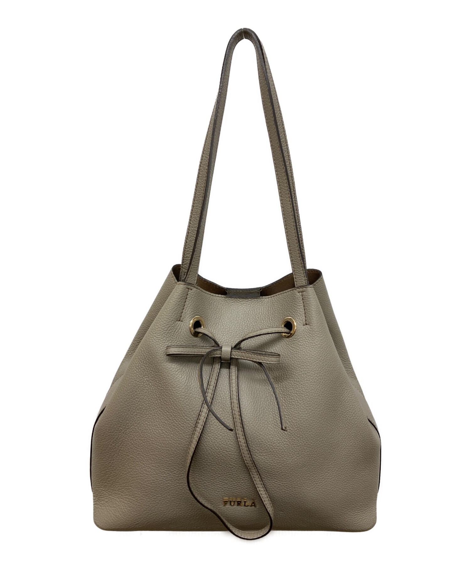 中古・古着通販】FURLA (フルラ) 巾着型ショルダーバッグ グレー