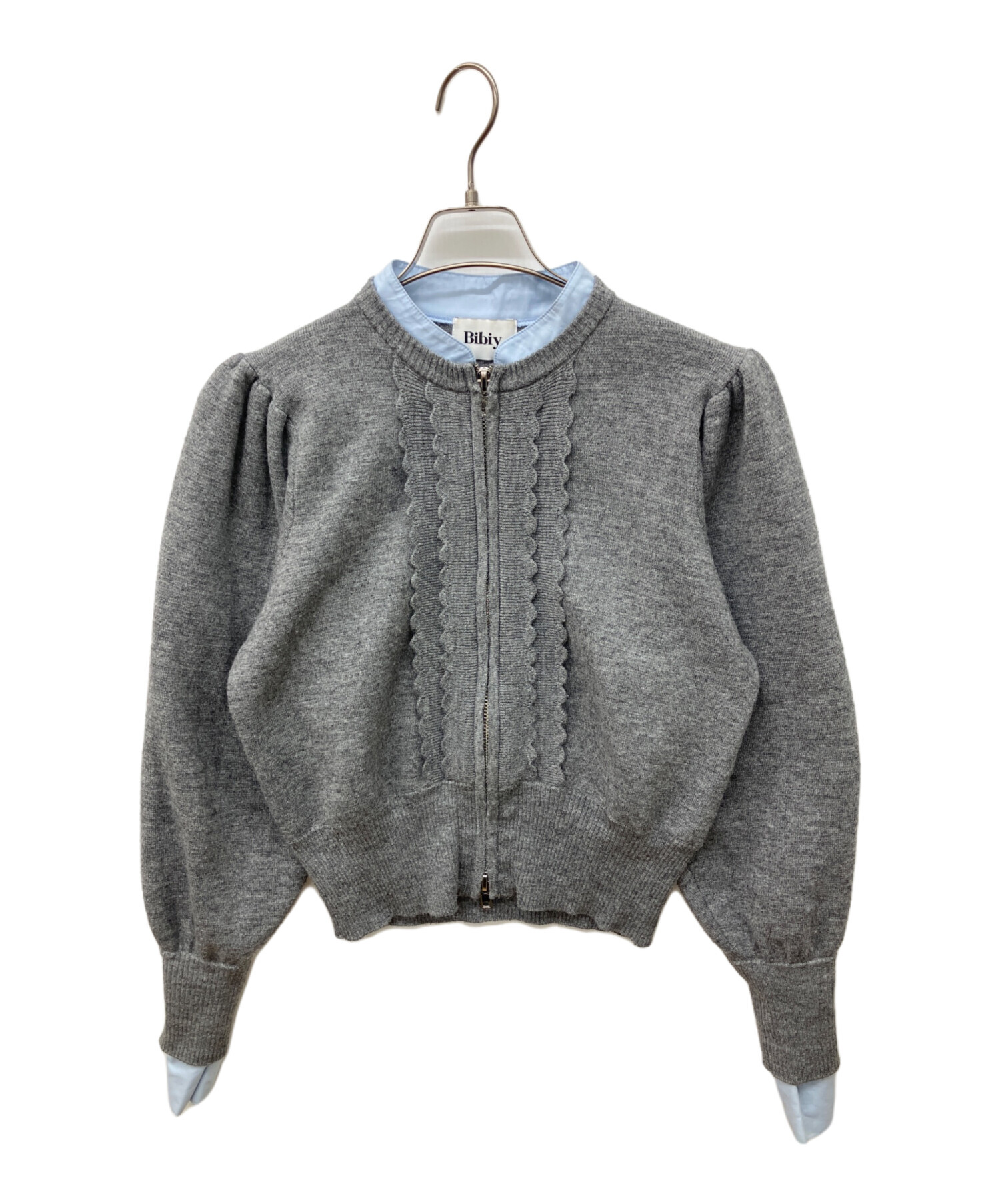 Bibiy SUSIE SHIRT KNIT GRAY シャツニット　ビビィ 中古・古着通販】Bibiy. (ビビィ) SUSIE SHIRT KNIT GRAY シャツニット