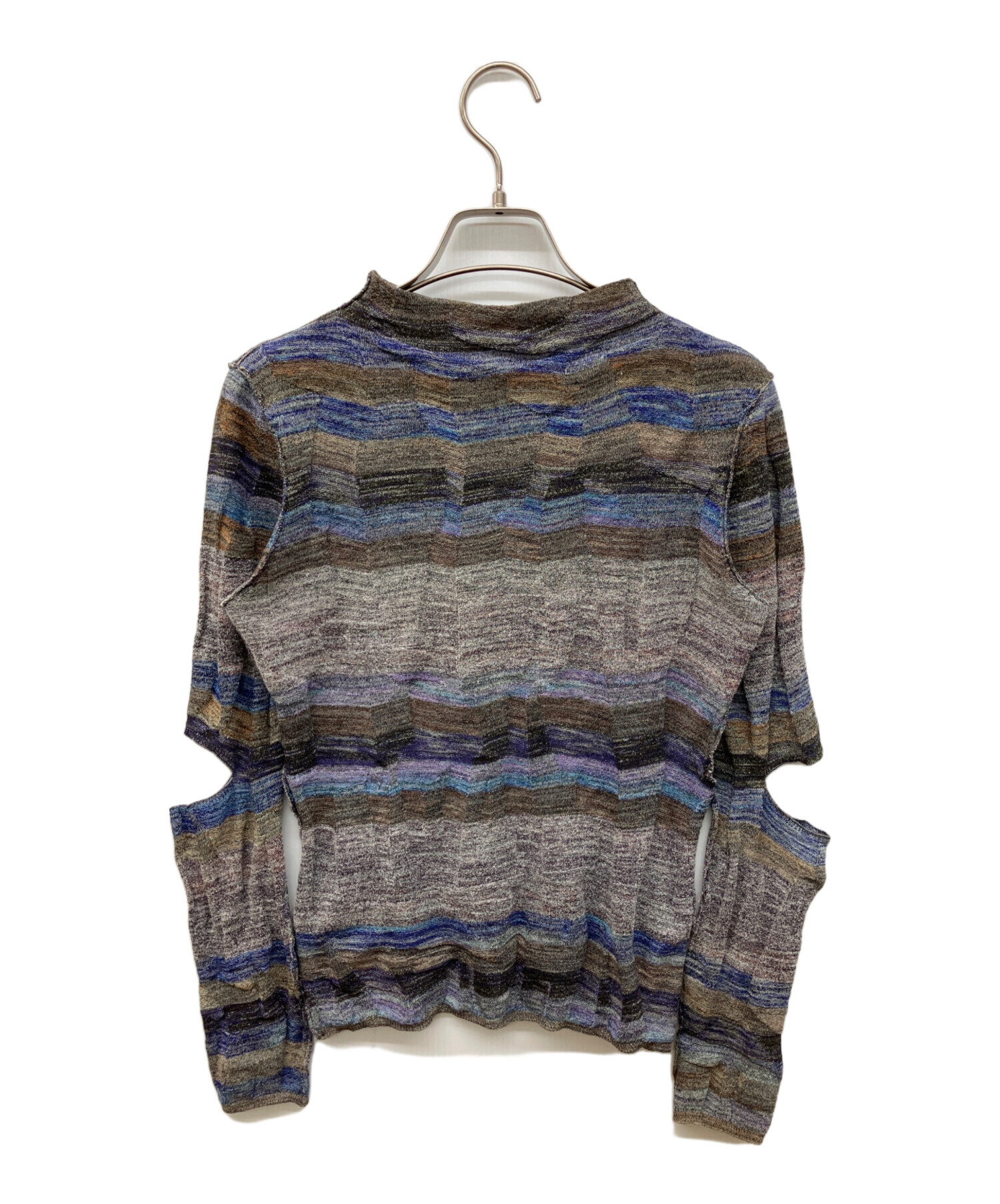 PERVERZE パーバーズ Wave Border Loose Knit T-shirt ニットカットソー 0122010509 オレンジ F 中古・古着通販】PERVERZE (パーバーズ) Wave Border Loose Knit T