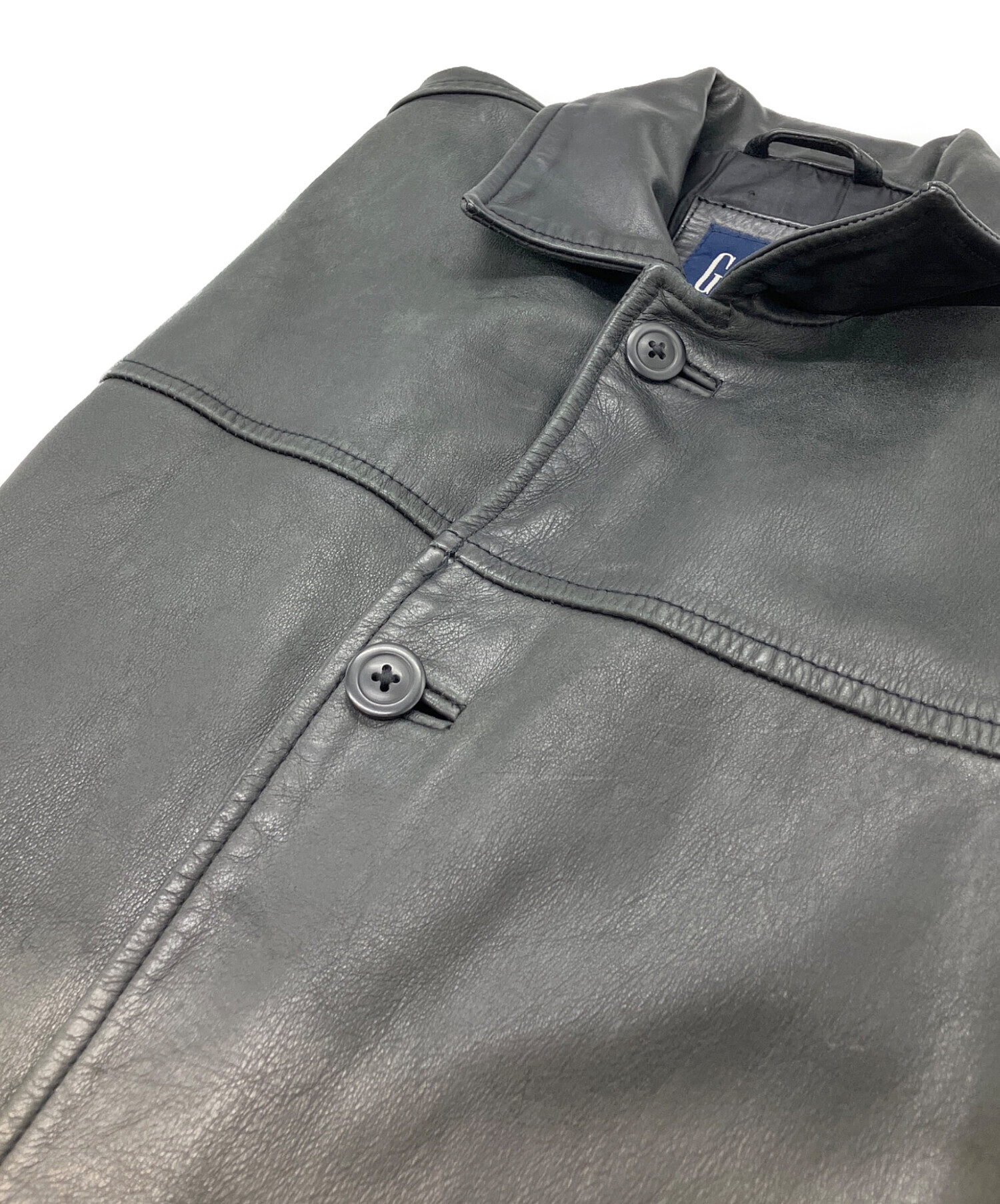 中古・古着通販】GAP (ギャップ) 00's レザーコート ブラック サイズ