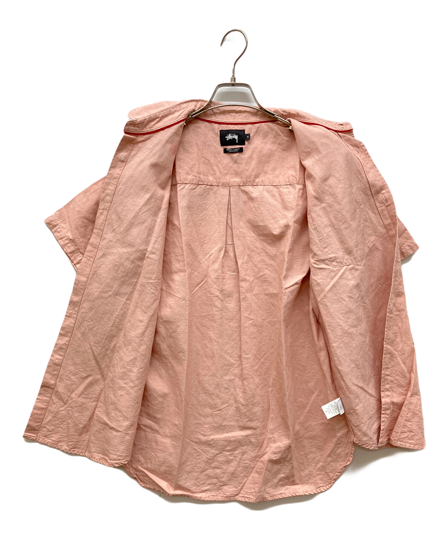 Stussy ピンク 半袖シャツ Lサイズ 中古・古着通販】stussy (ステューシー) 半袖シャツ ピンク サイズ:S