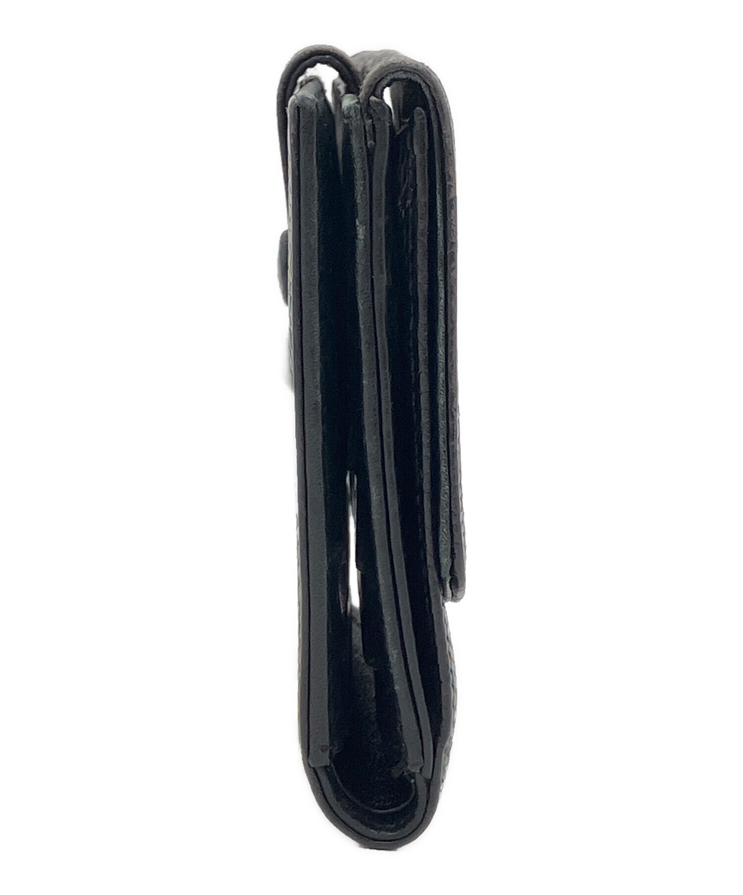CHANEL シャネル ココマーク Wホック 三つ折り財布 ブラック　黒　箱付き 中古・古着通販】CHANEL (シャネル) ココマークWホック財布 キャビア