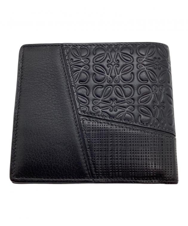 希少品　LOEWE 二つ折り財布　パズル　バイフォールドウォレット　ブラック 中古・古着通販】LOEWE (ロエベ) パズル バイフォールド ウォレット 2
