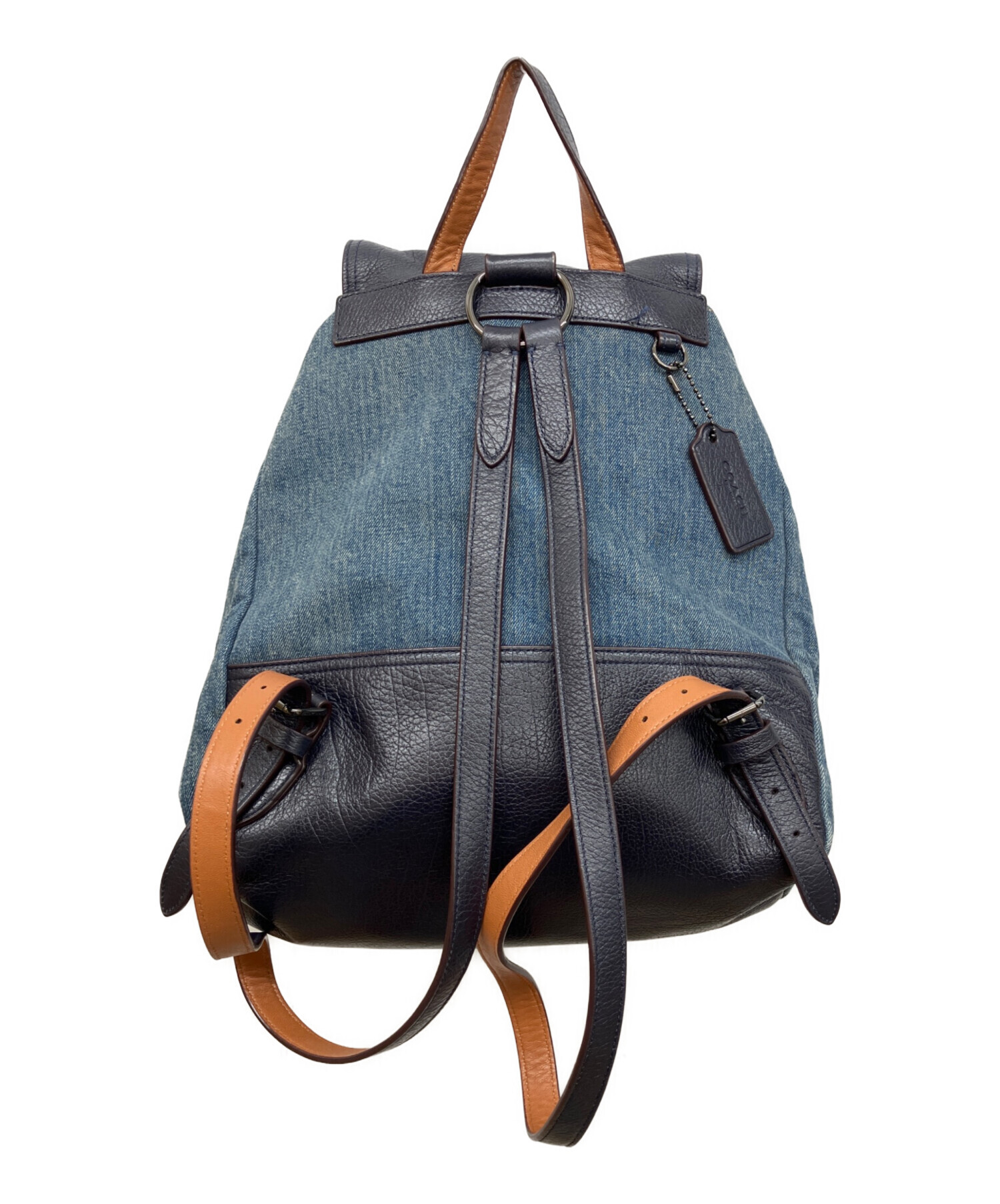 COACH デニム/レザーリュック 中古・古着通販】COACH (コーチ) デニムリュック ネイビー｜ブランド