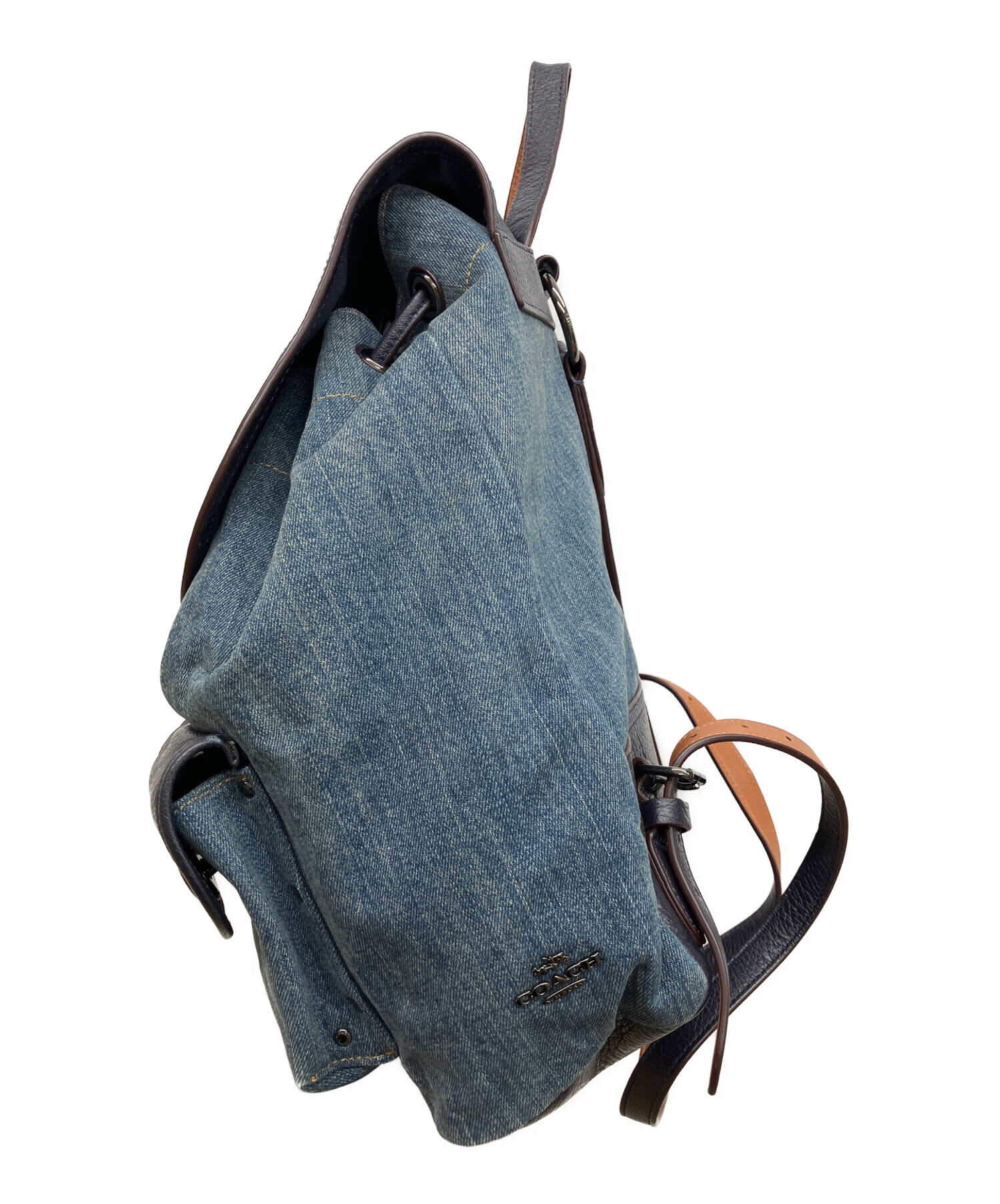 COACH デニム リュック バックパック 中古・古着通販】COACH (コーチ) デニムリュック ネイビー｜ブランド
