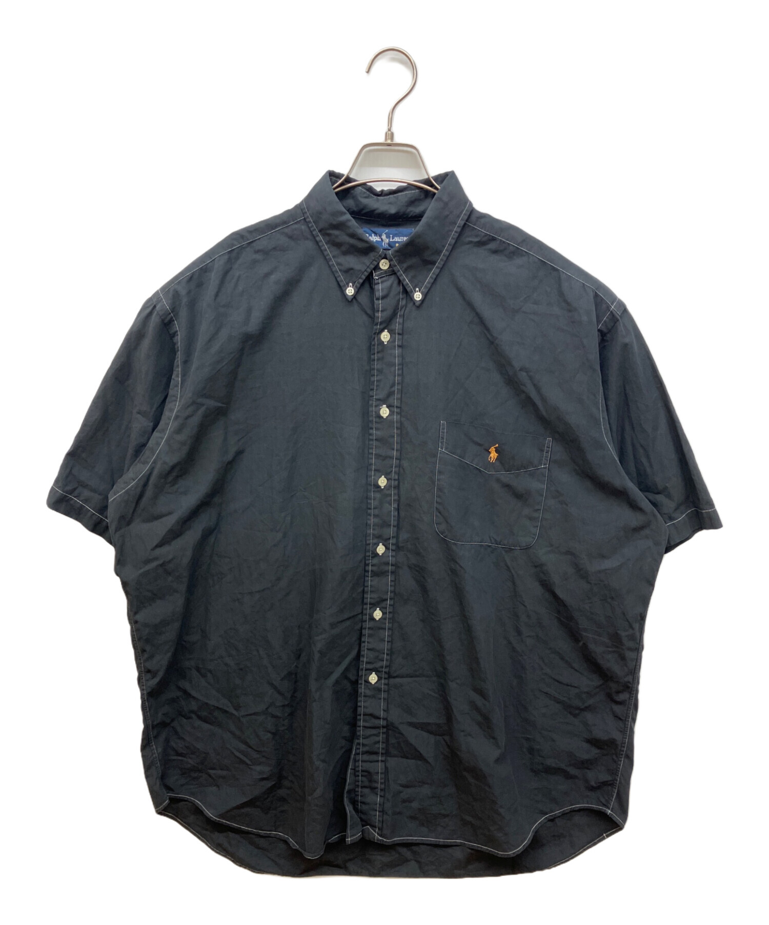 Ralph Lauren 半袖ボタンダウンシャツ ブラック 中古・古着通販】RALPH LAUREN (ラルフローレン) 半袖ボタンダウン