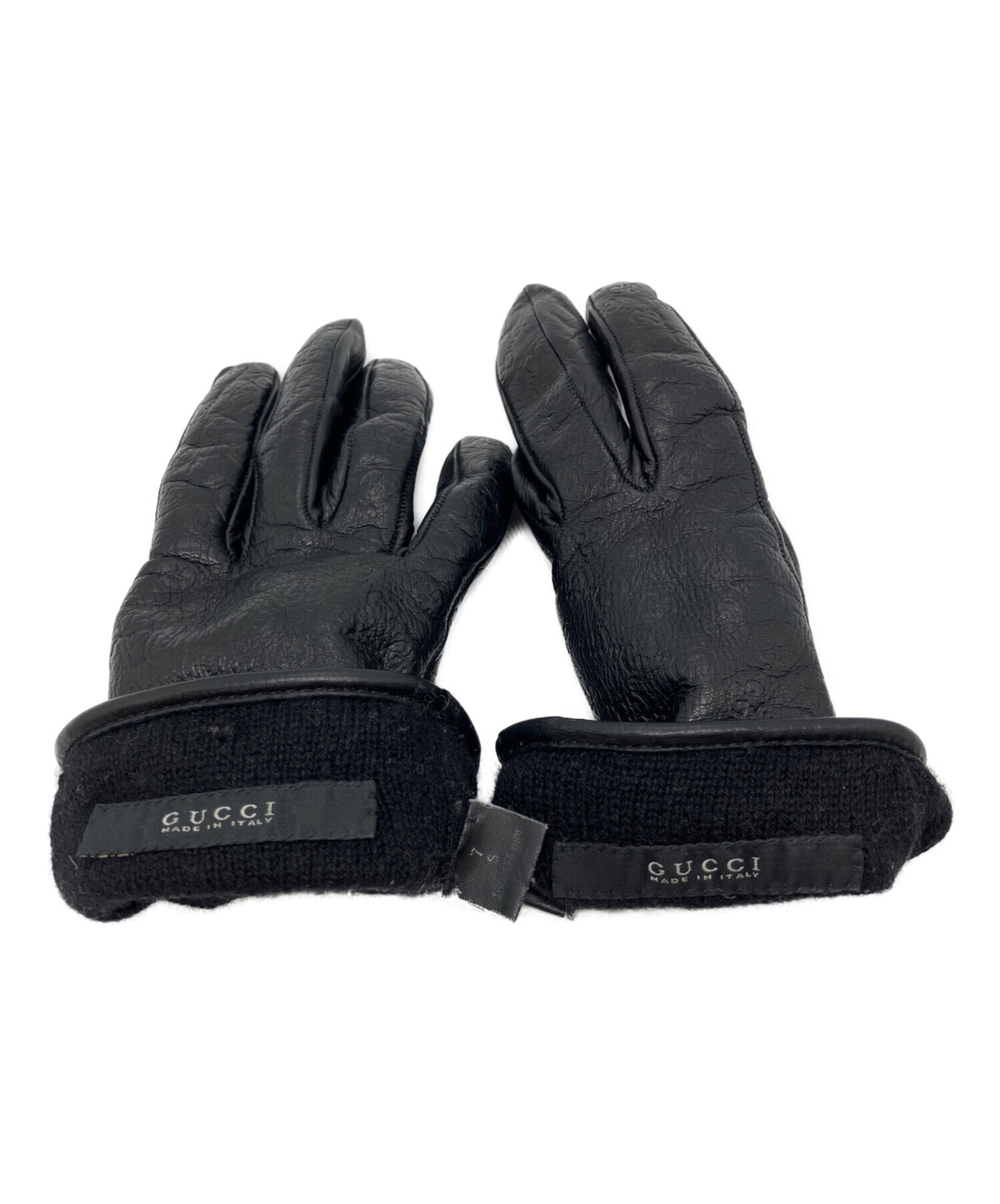 中古・古着通販】GUCCI (グッチ) GGレザーグローブ ブラック｜ブランド