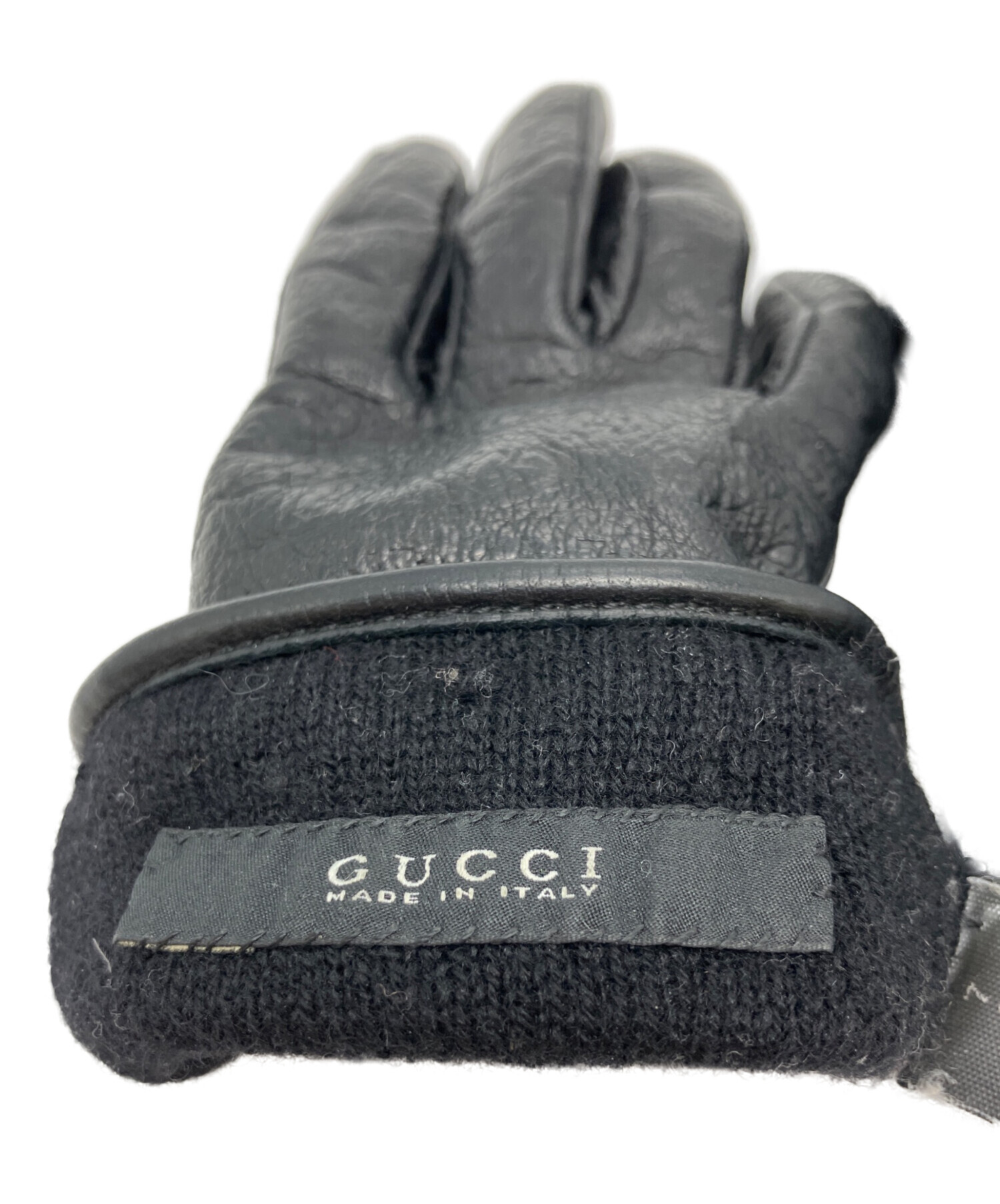 中古・古着通販】GUCCI (グッチ) GGレザーグローブ ブラック｜ブランド