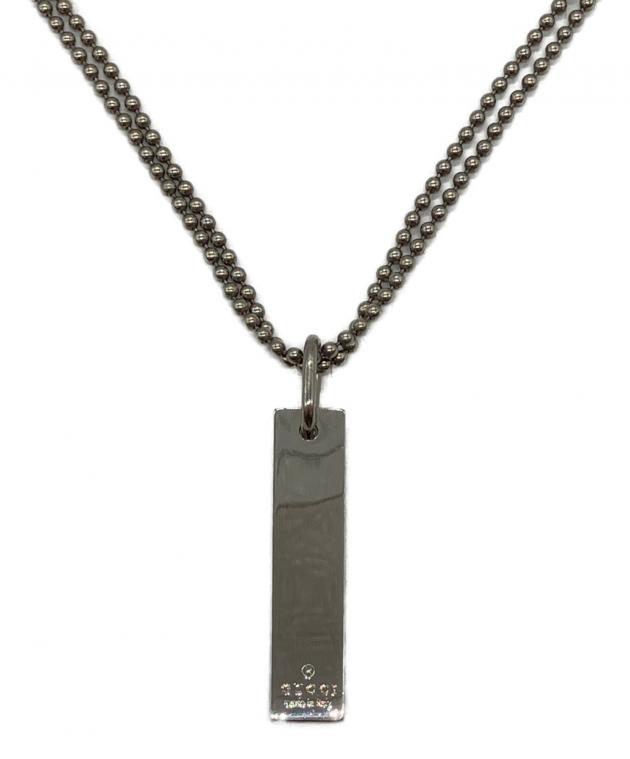 ネックレス ダブルボールチェーン グッチ プレート GUCCI タグ Gucci