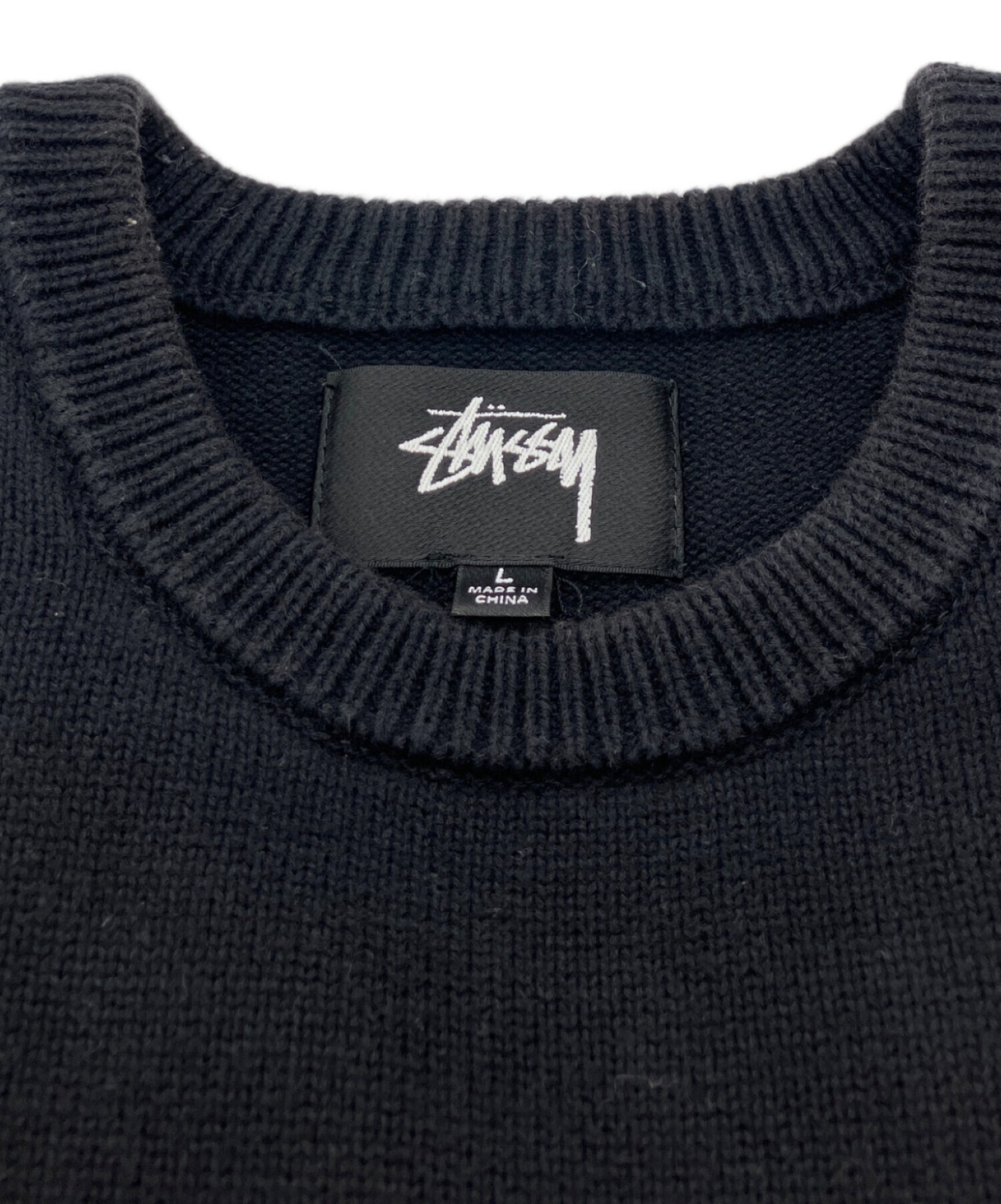 中古・古着通販】stussy (ステューシー) Sleeve Logo Sweater ブラック