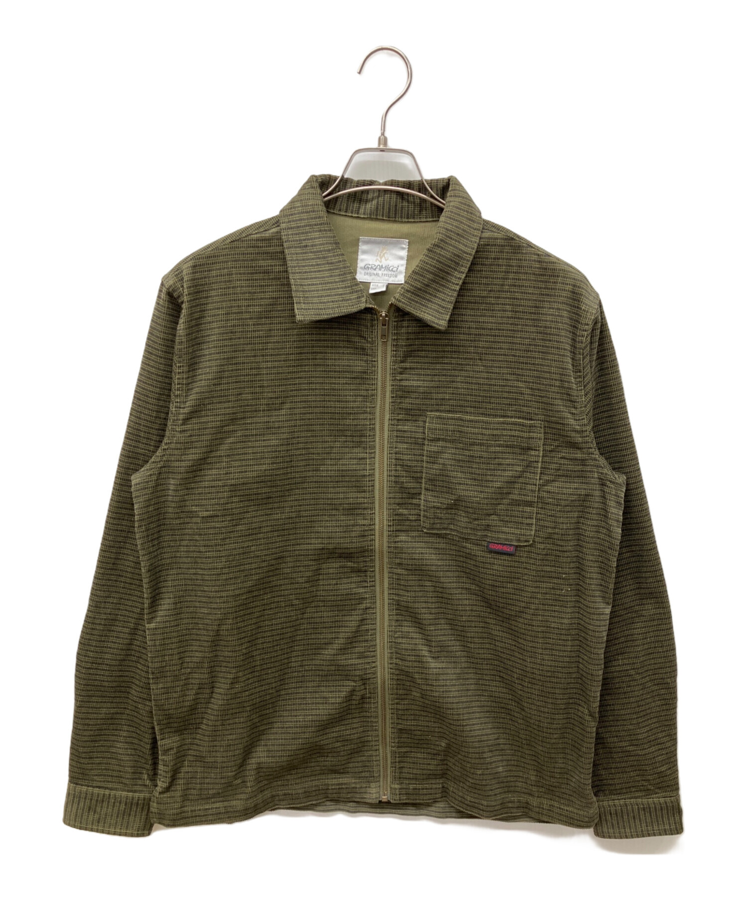 中古・古着通販】GRAMICCI (グラミチ) GRID CORD ZIP SHIRT カーキ