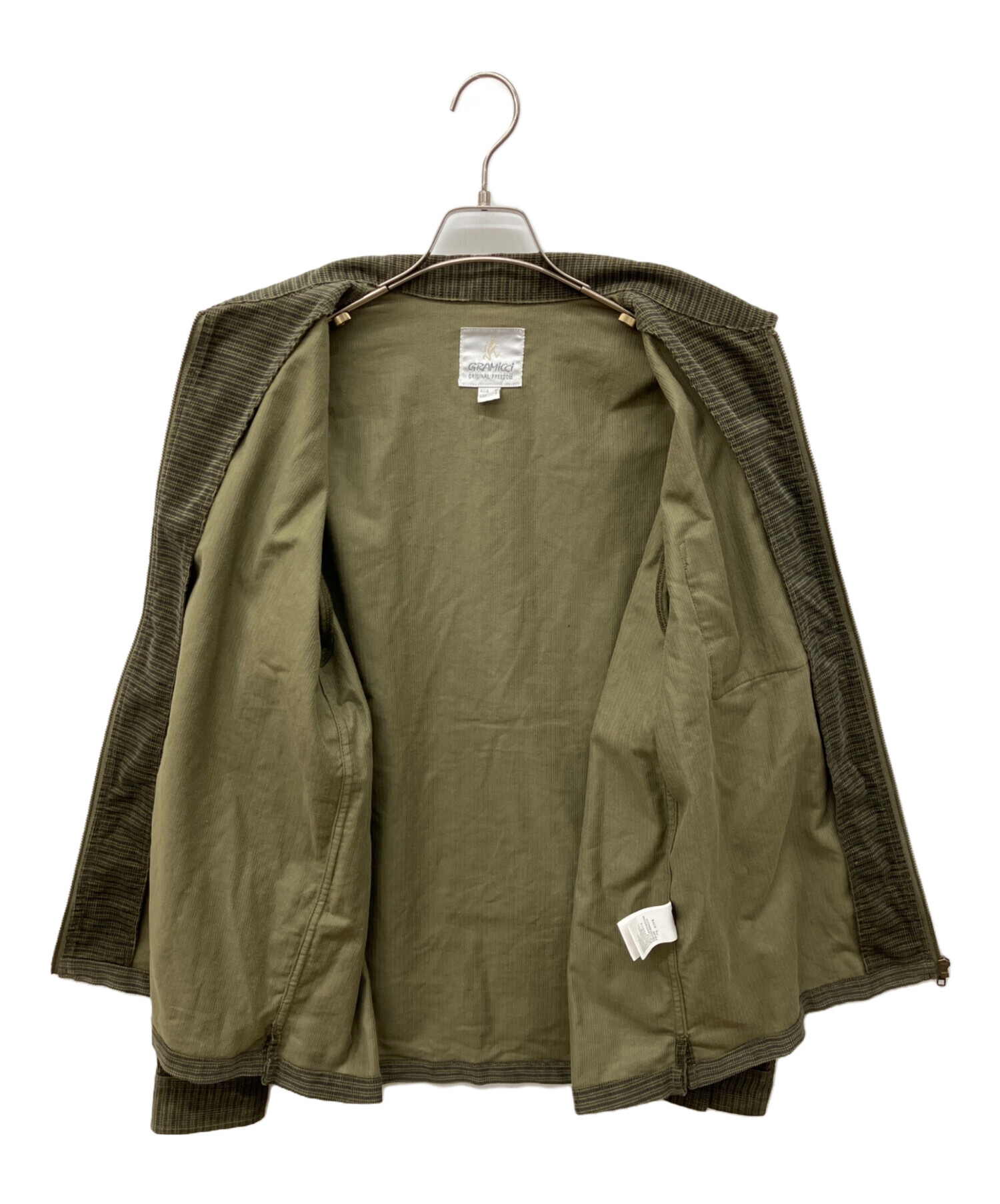中古・古着通販】GRAMICCI (グラミチ) GRID CORD ZIP SHIRT カーキ