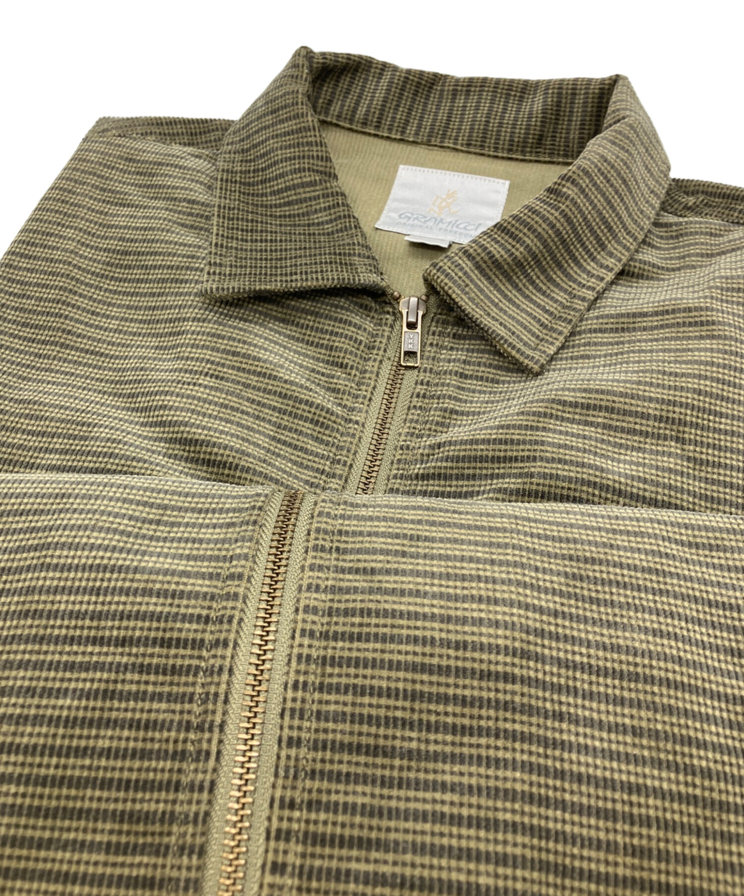中古・古着通販】GRAMICCI (グラミチ) GRID CORD ZIP SHIRT カーキ