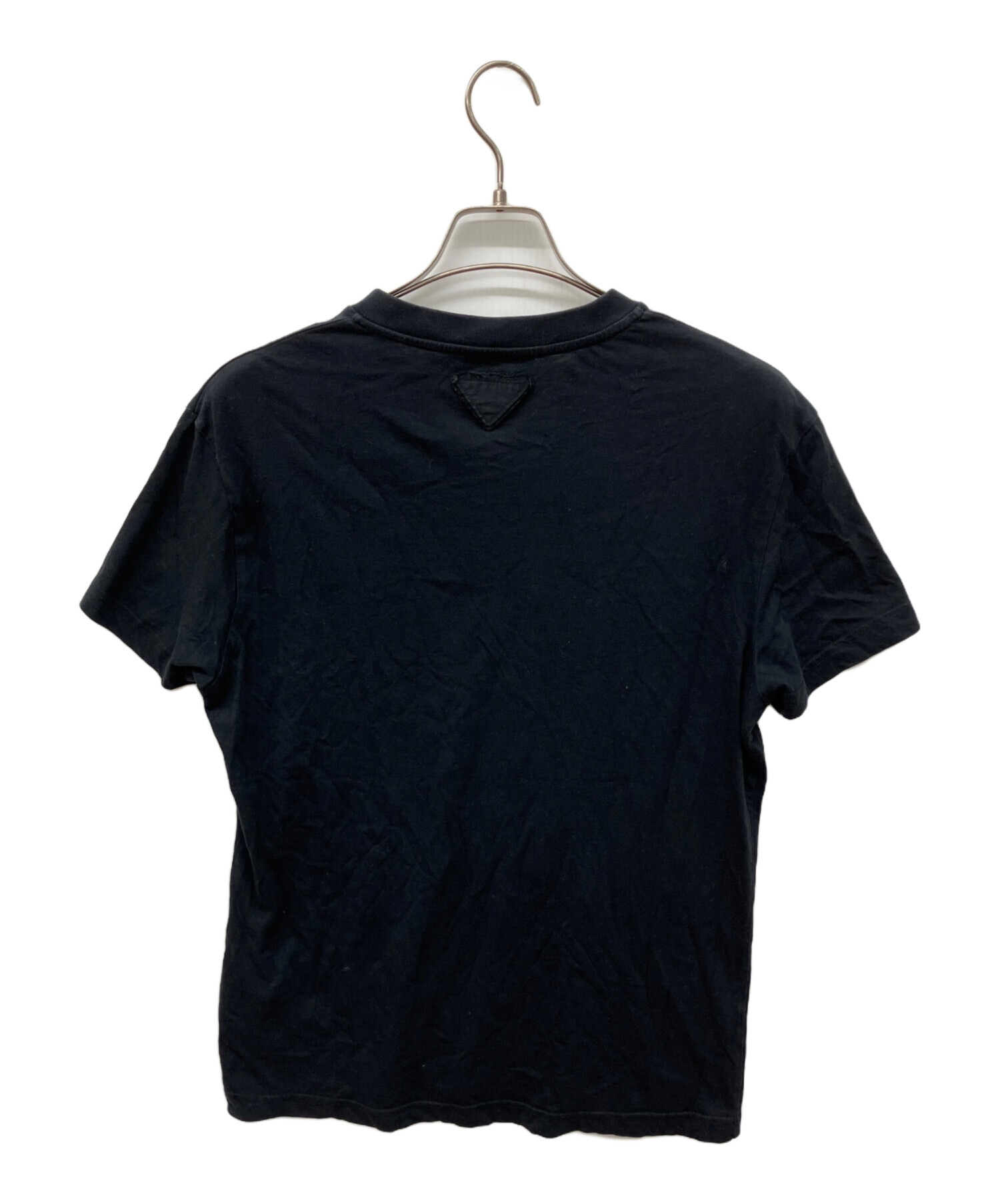 PRADA Vネック Tシャツ ブラック 中古・古着通販】PRADA (プラダ) Vネック半袖カットソー Tシャツ