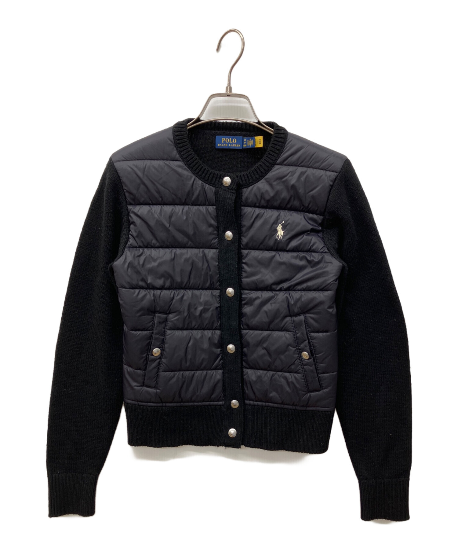 ポロラルフローレン 中綿 切り替え ハイネック ニットジャケット POLO 中古・古着通販】POLO RALPH LAUREN (ポロ・ラルフローレン) ニット