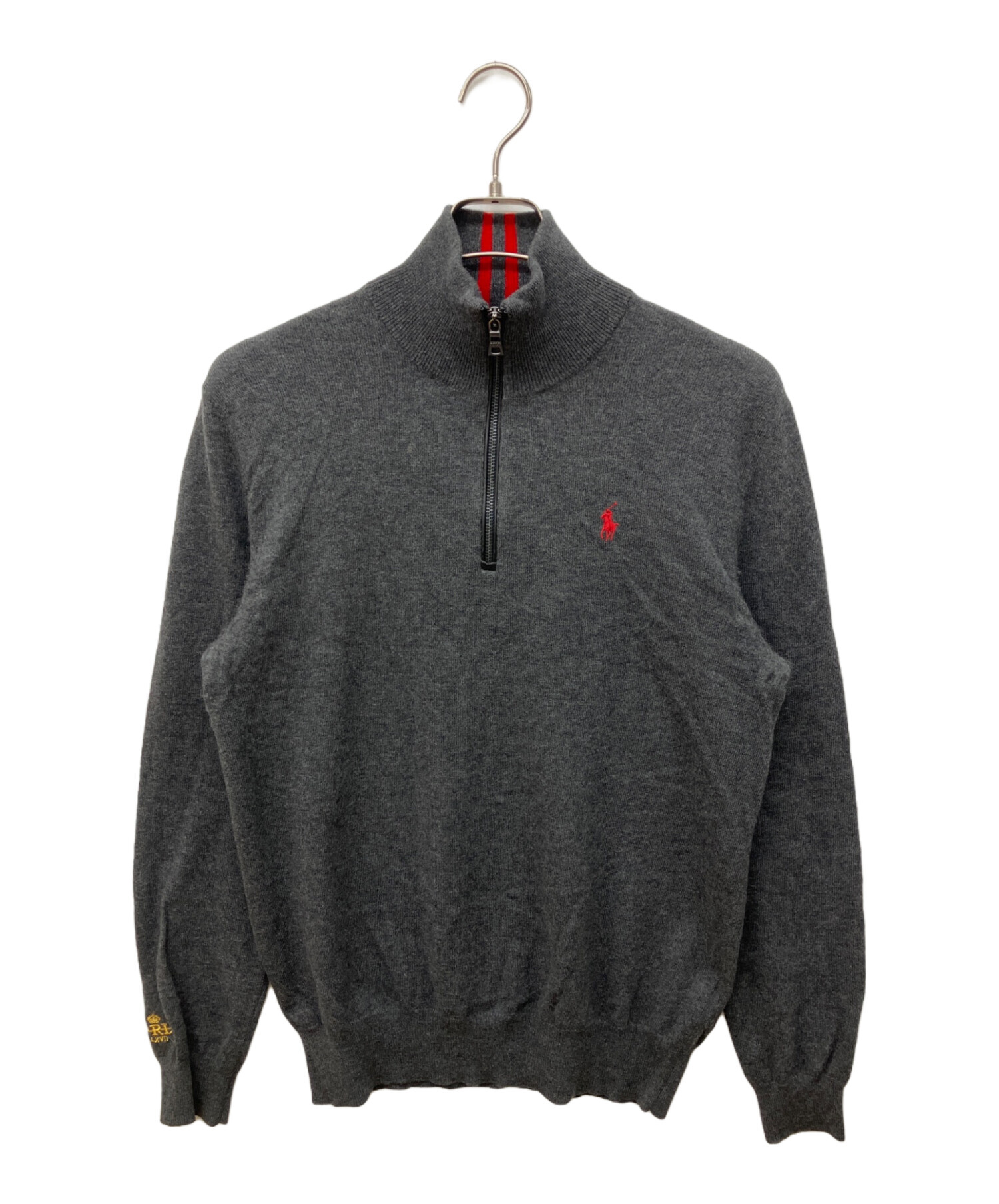 POLO RALPH LAUREN - E21 ポロラルフローレン　ハーフジップ　グレー　M表記（レディースL相当） 中古・古着通販】POLO RALPH LAUREN (ポロ・ラルフローレン) ハーフ
