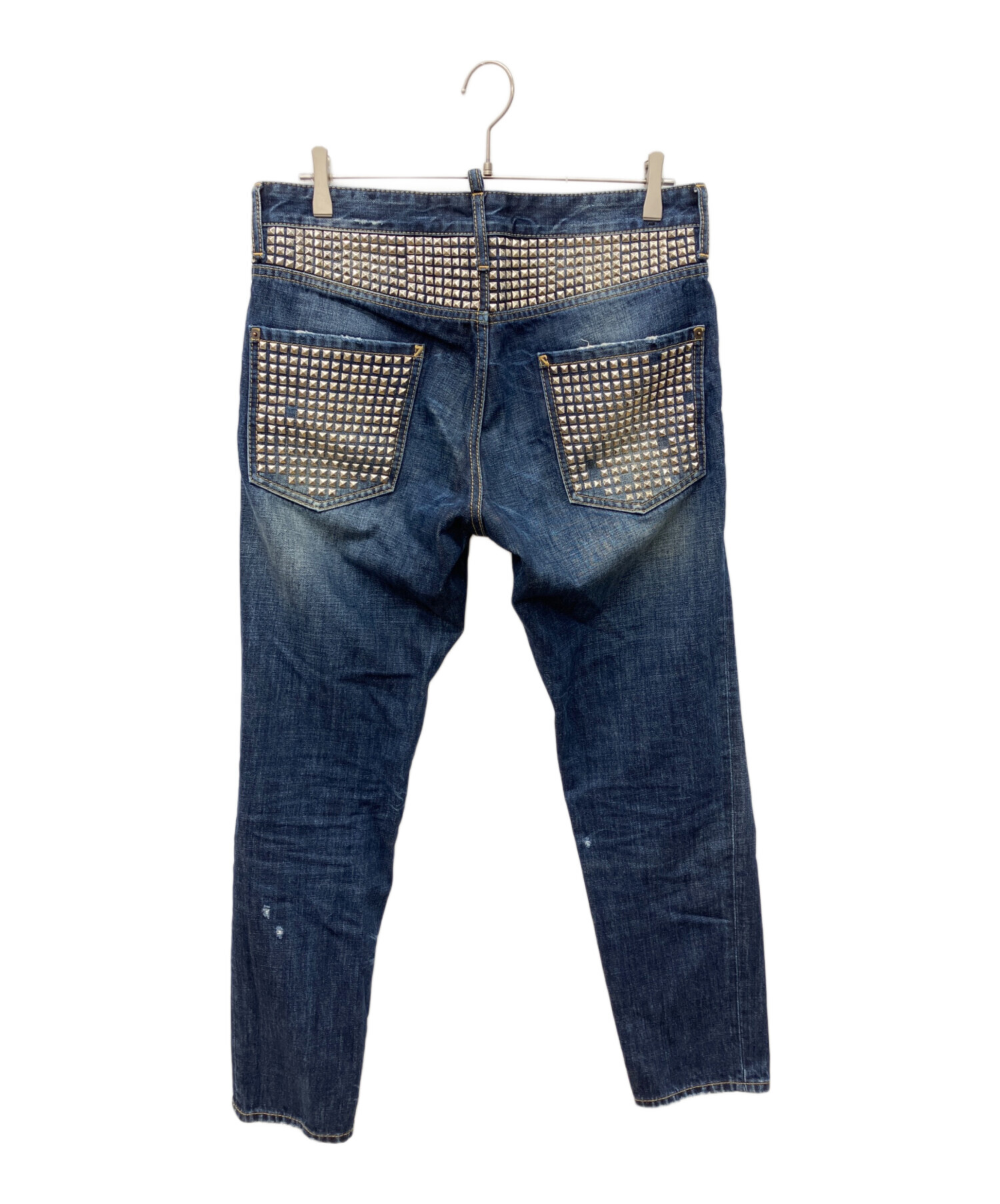 DSQUARED2 デニムパンツ ダメージ加工 赤ステッチ 48 中古・古着通販】DSQUARED2 (ディースクエアード) ダメージ加工