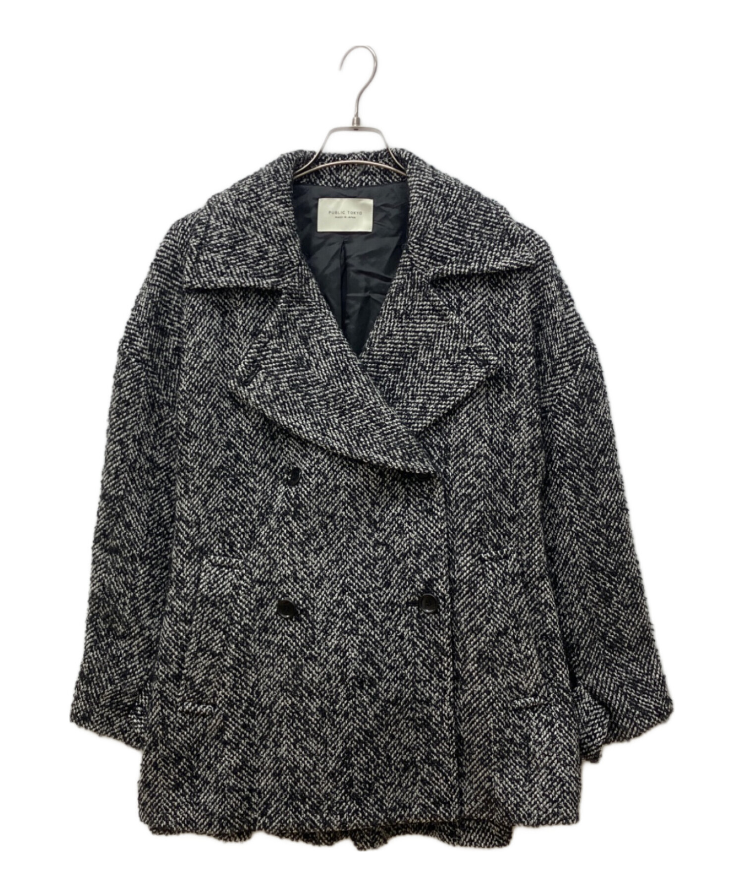 【PUBLIC TOKYO】ヘリンボーンショートコート【美品・値下げ】 中古・古着通販】PUBLIC TOKYO (パブリックトウキョウ) ヘリンボーン