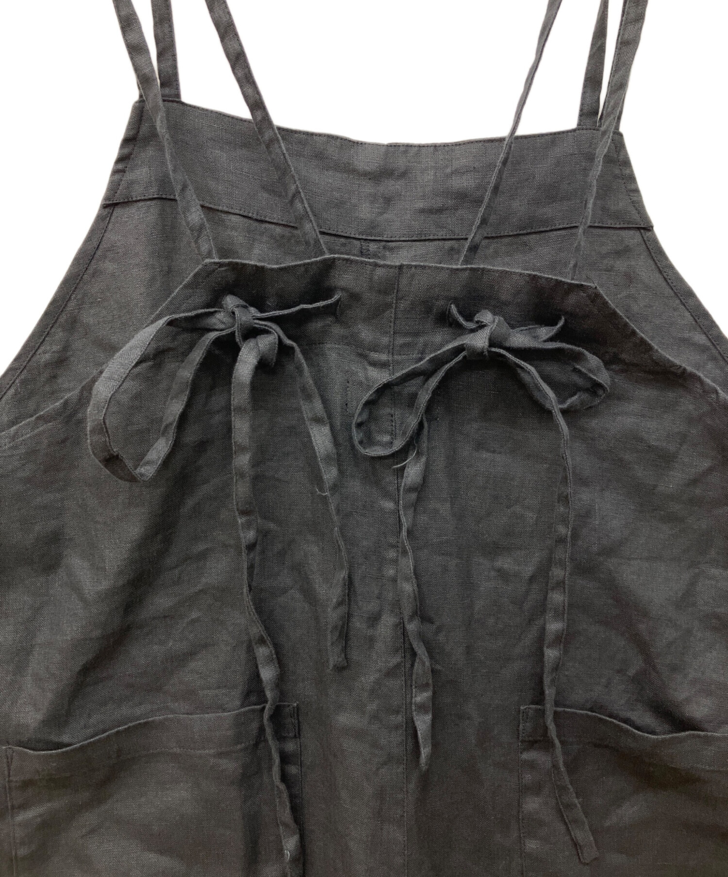 中古・古着通販】KAGURE (カグレ) リネンサロペット ブラック サイズ