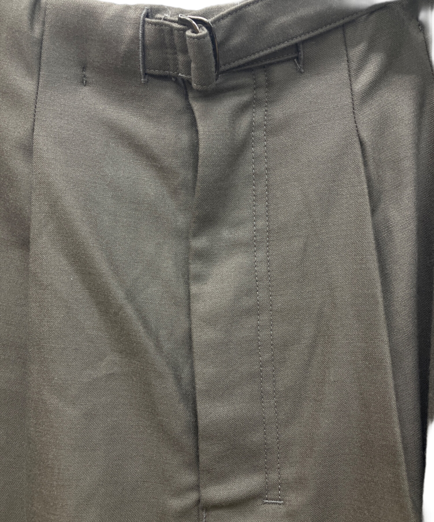 中古・古着通販】ANCELLM (アンセルム) WOOL SATIN BELT-LESS SLACKS 
