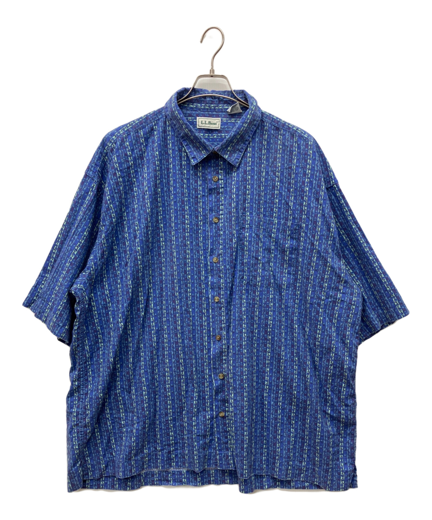 中古・古着通販】L.L.Bean (エルエルビーン) 総柄半袖シャツ ブルー 