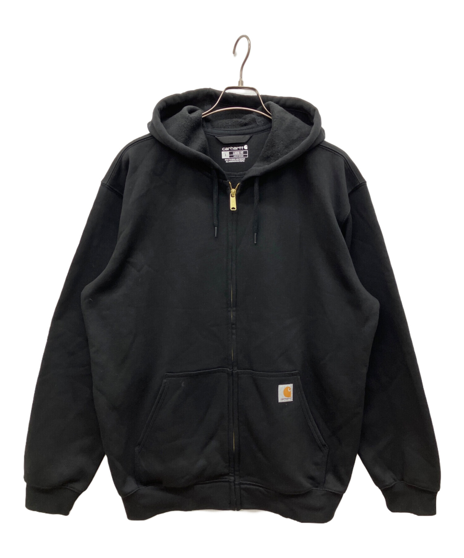 Carhartt ダック地 ジップパーカー ブラック L Carhartt ダック地 ジップパーカー ブラック L 中古・古着通販
