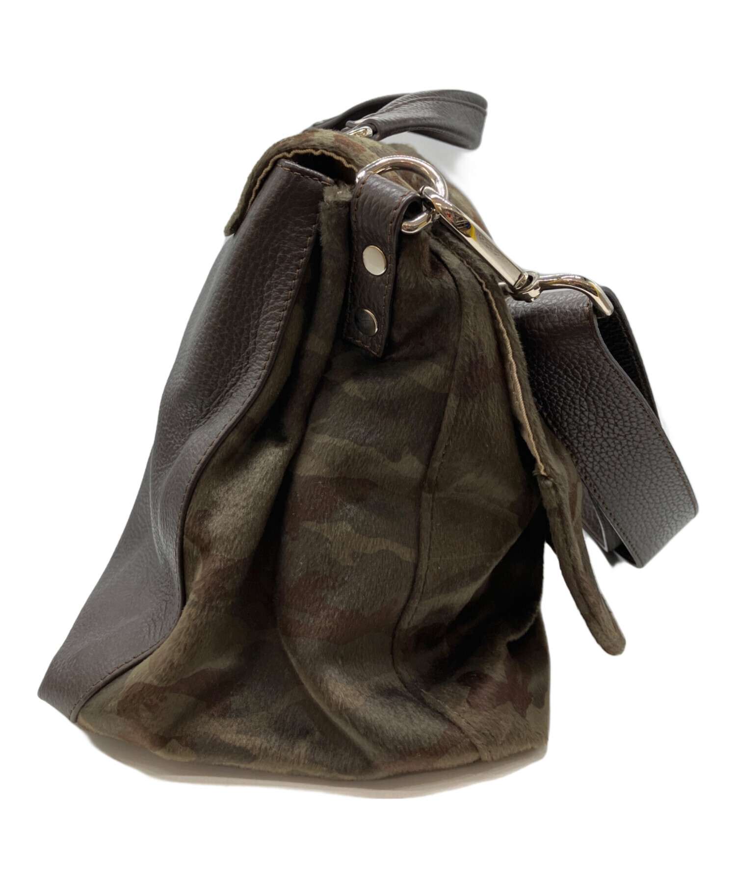 極美品✨ザネラート 2way ショルダーバッグ 型押し レザー 中古・古着通販】zanellato (ザネラート) カモ柄2WAYショルダーバッグ