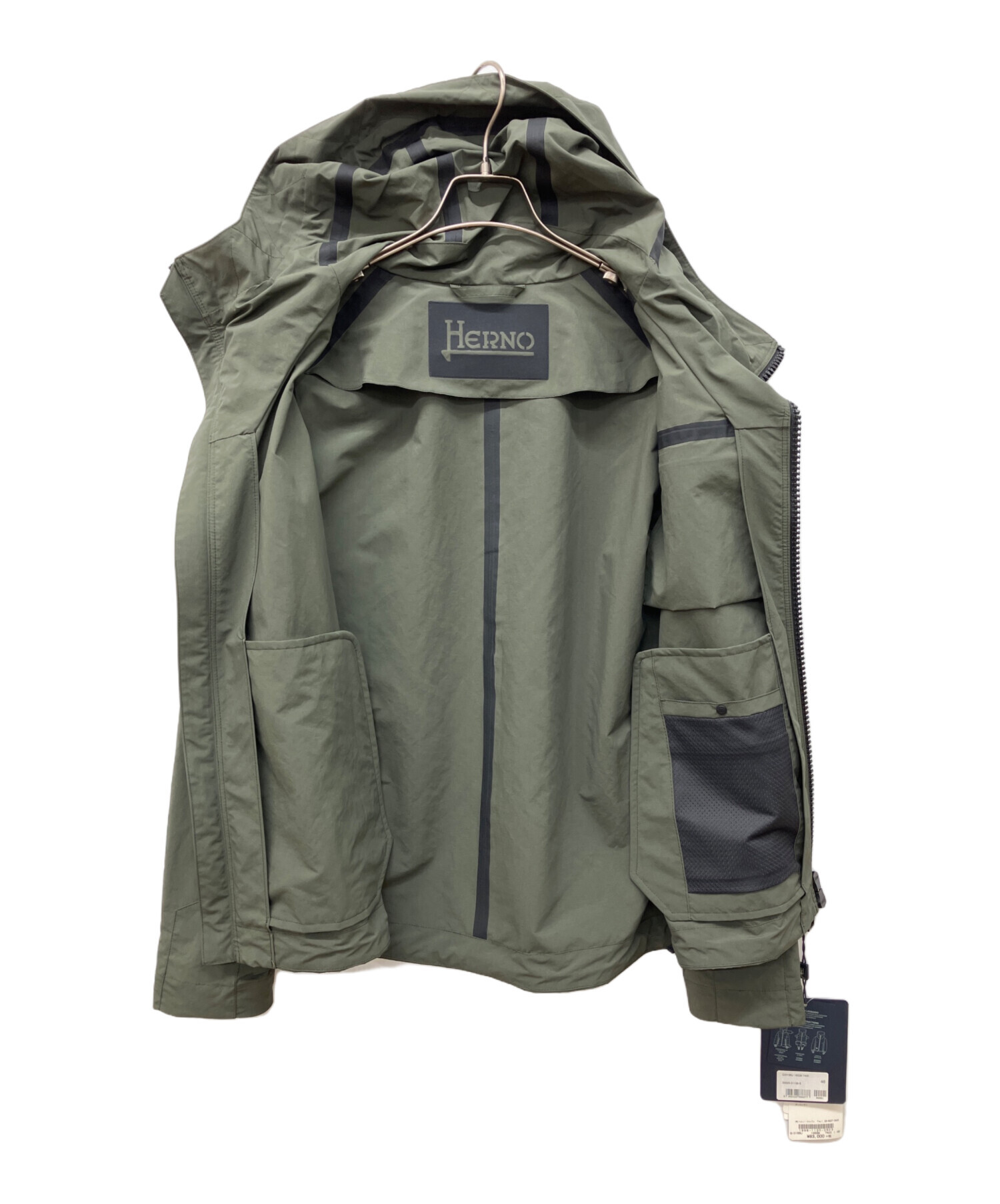 ヘルノ　HERNO 46サイズ　ナイロンジャケット　パーカー　フーディ 中古・古着通販】HERNO (ヘルノ) ジップアップナイロンフーディ