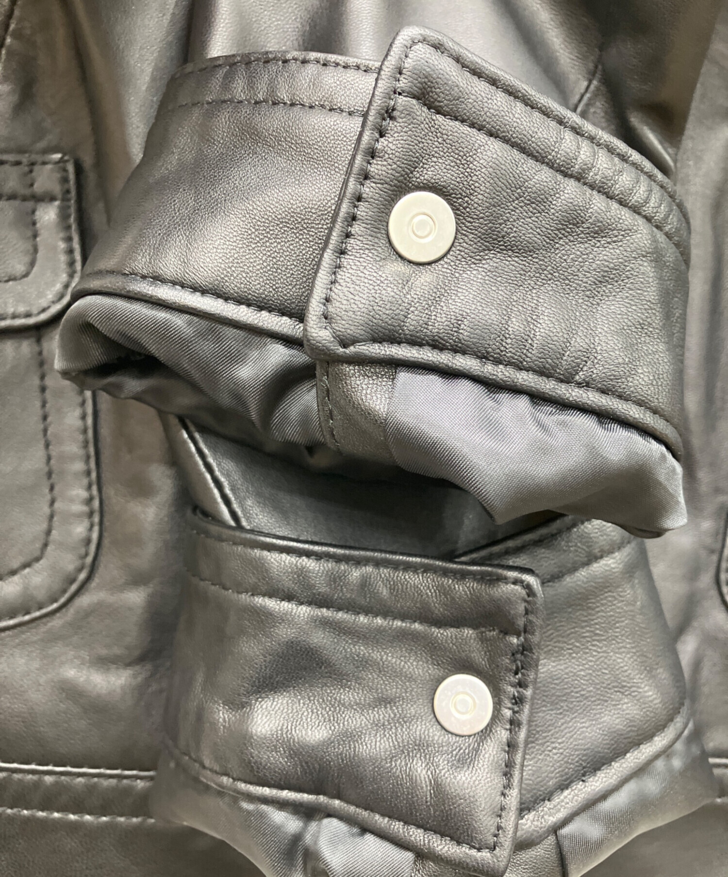 中古・古着通販】BALMAIN (バルマン) シングルラムレザージャケット 