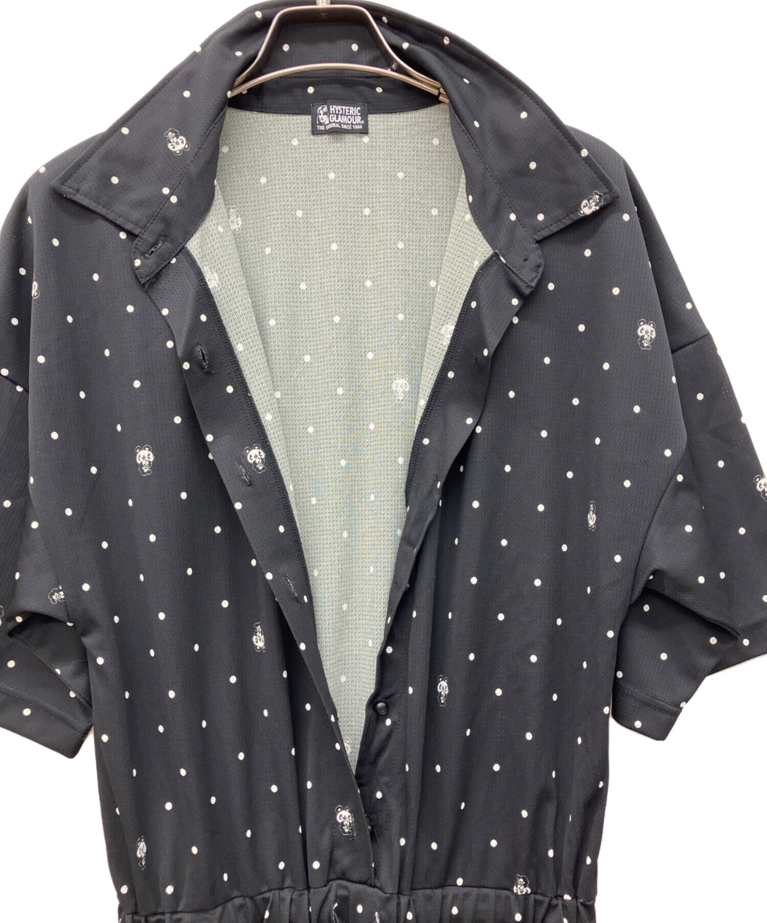 【希少】 HYSTERIC GLAMOUR オールインワン NEON 総柄 黒 希少】 HYSTERIC GLAMOUR オールインワン NEON 総柄 黒 希少