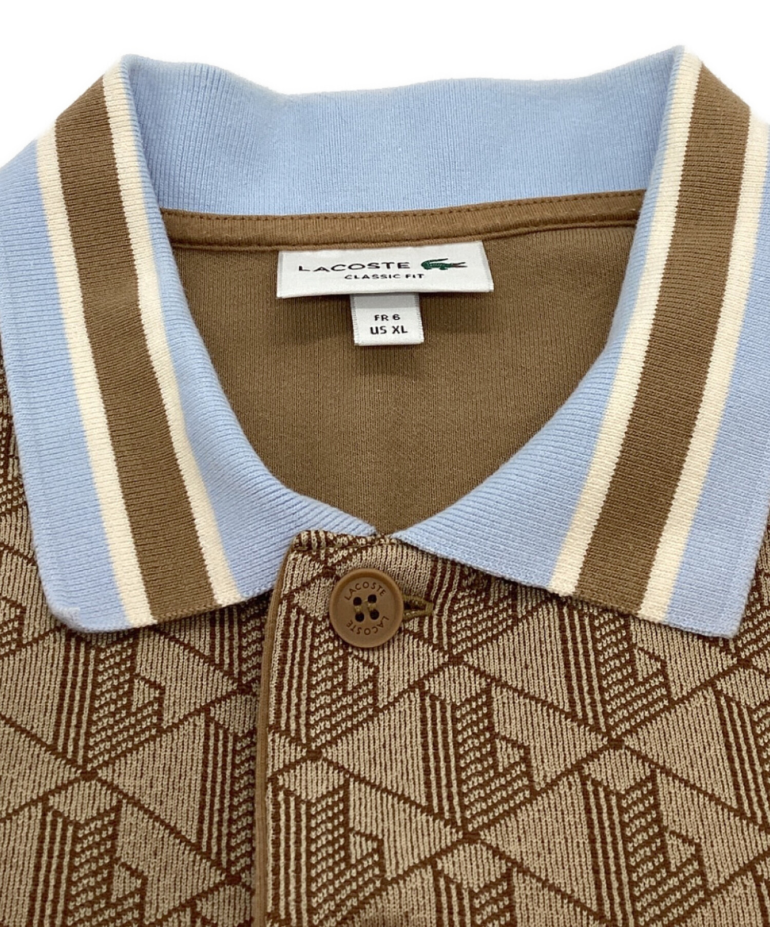 中古・古着通販】LACOSTE (ラコステ) モノグラムジャガードポロシャツ