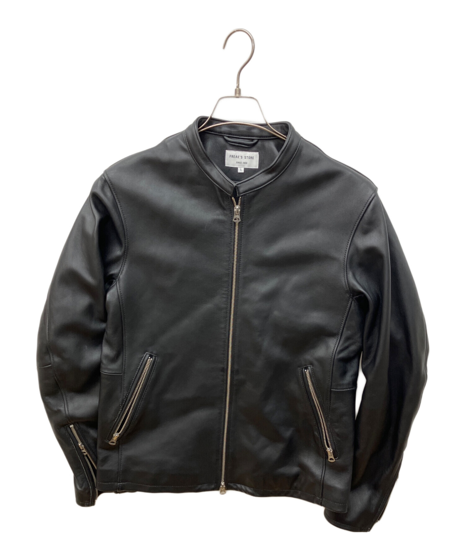 フリークスストア ラムレザー シングルライダースジャケット ブルゾン S メンズ 中古・古着通販】FREAK'S STORE (フリークスストア) ラムレザー