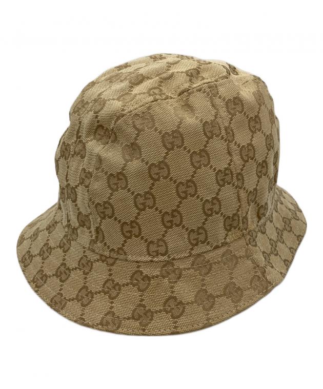 GUCCI GGキャンバス バケットハット ブラウン M 中古・古着通販】GUCCI (グッチ) GGキャンバス バケットハット