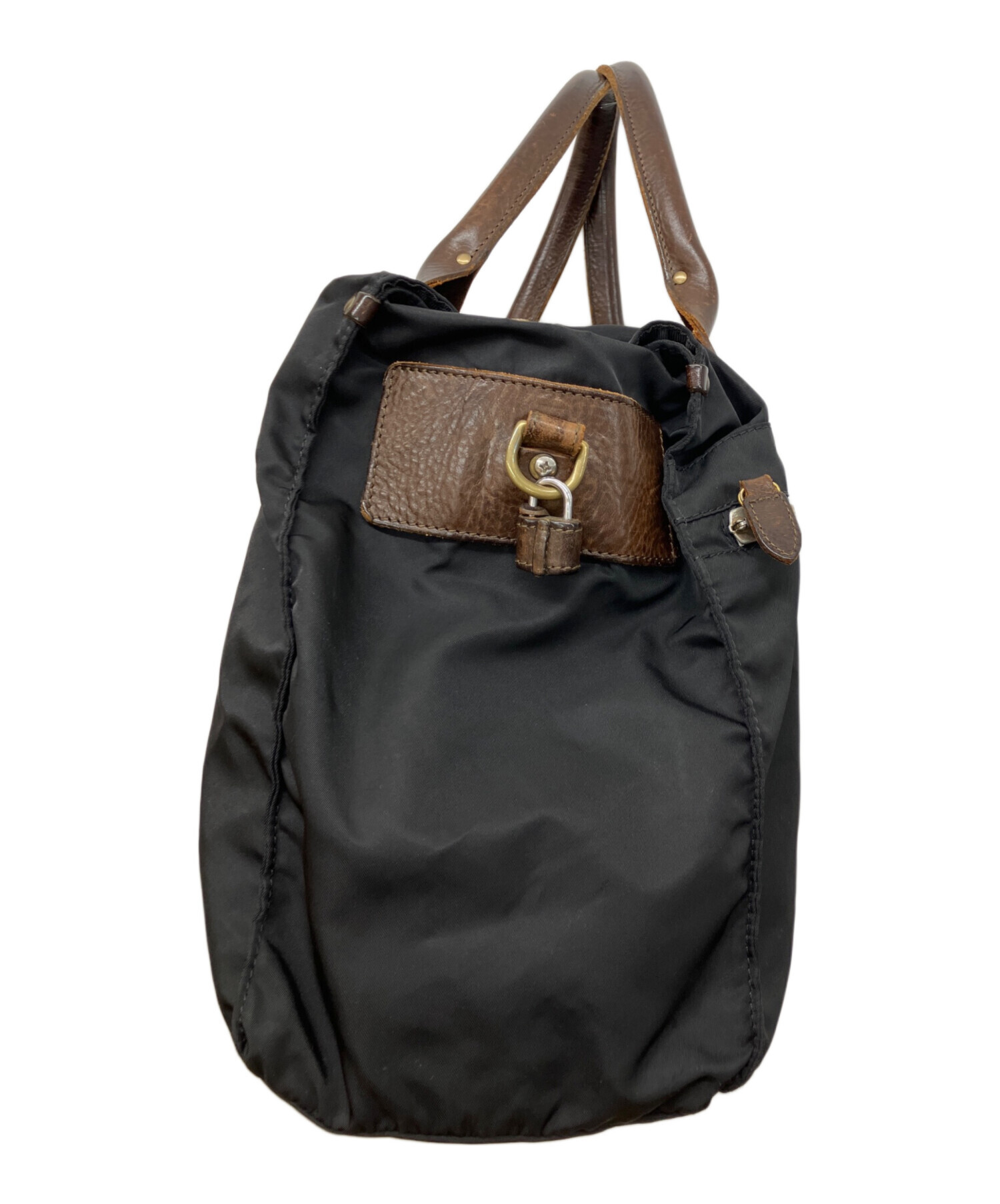 Felisi フェリージ ナイロン レザー ボストンバッグ　黒　2way 中古・古着通販】Felisi (フェリージ) ナイロン×レザーボストンバッグ
