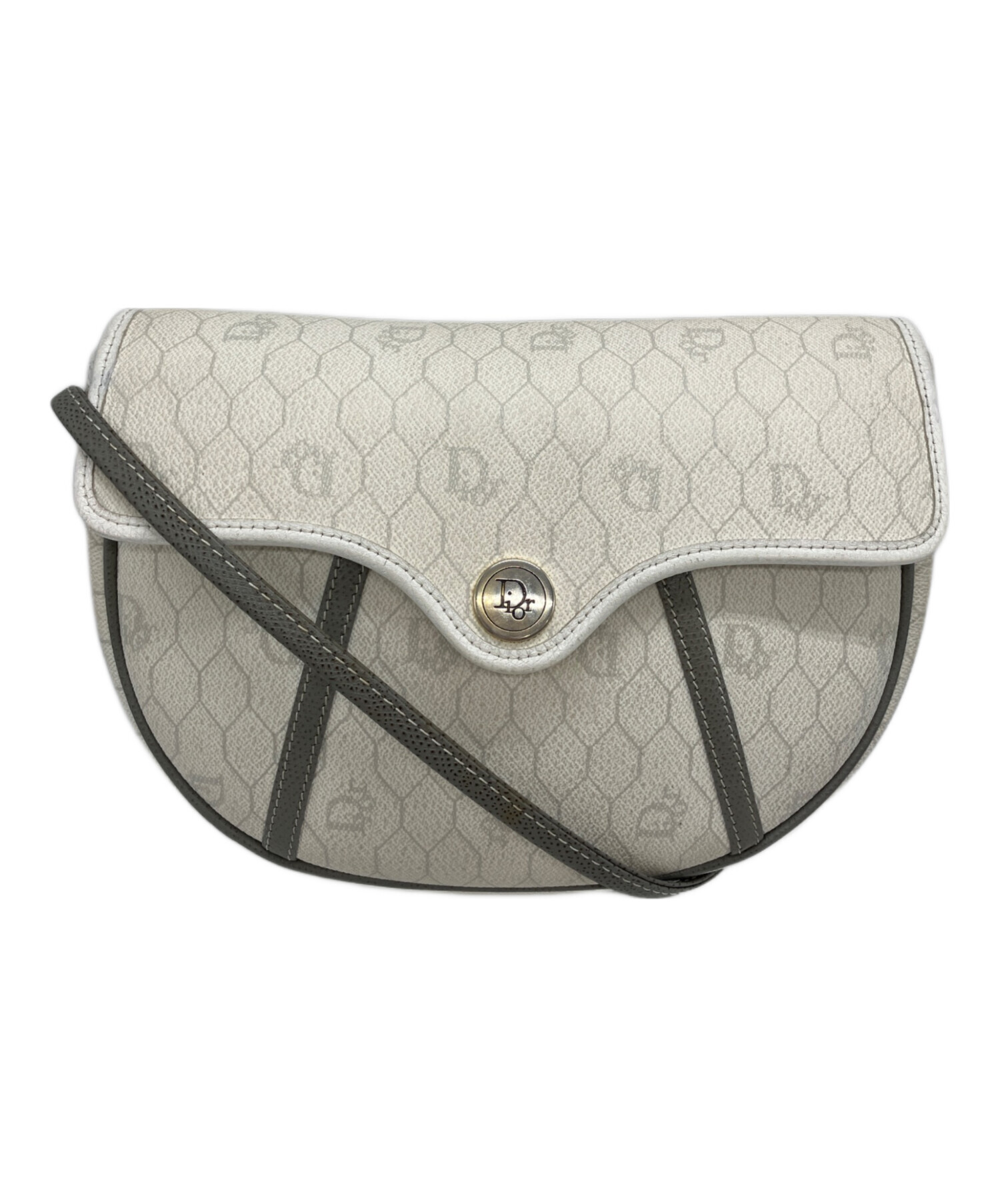 Christian Dior ハニカム柄 ショルダーバッグ　ホワイト 中古・古着通販】Christian Dior (クリスチャン ディオール) ハニカム
