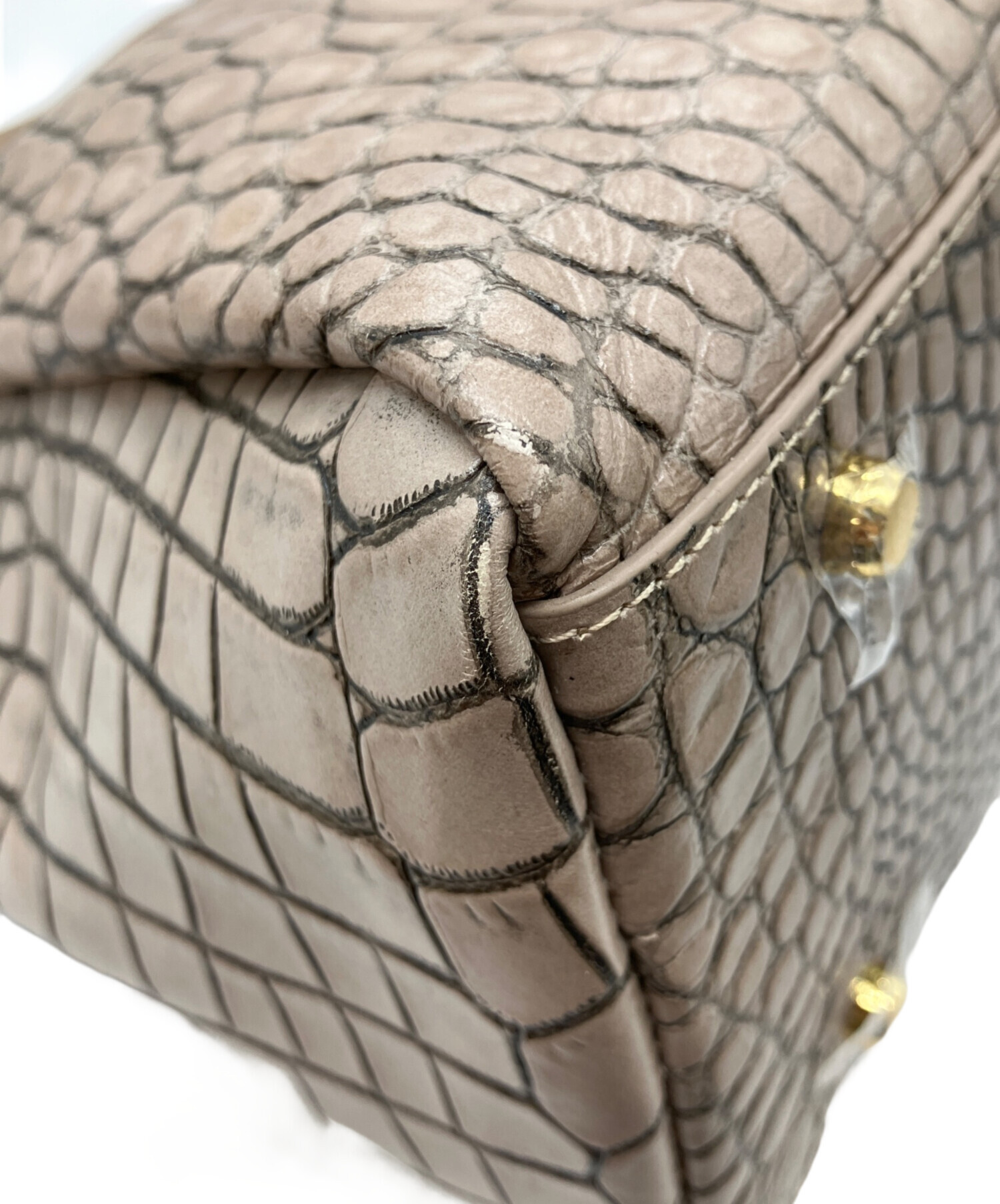 ゆ*ん様 【新品未使用】レザージュエルズ 牛革クロコ型押し2WAYバッグ 中古・古着通販】LEATHER JEWELS (レザージュエルズ) クロコ型押し2WAY