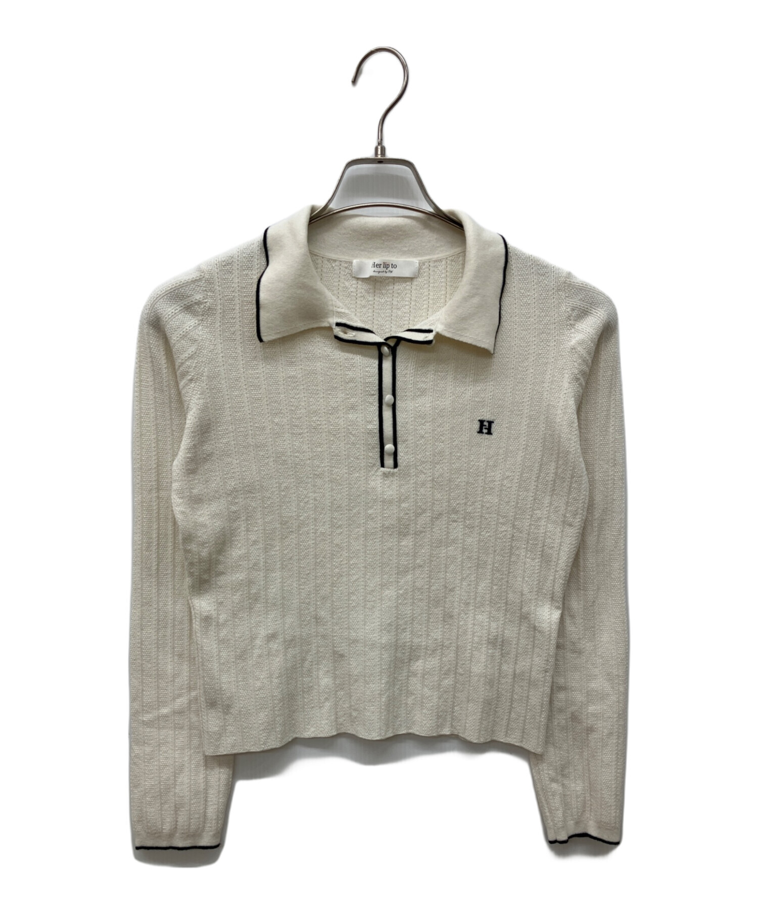 中古・古着通販】Her lip to (ハーリップトゥ) Pique Polo Knit Top
